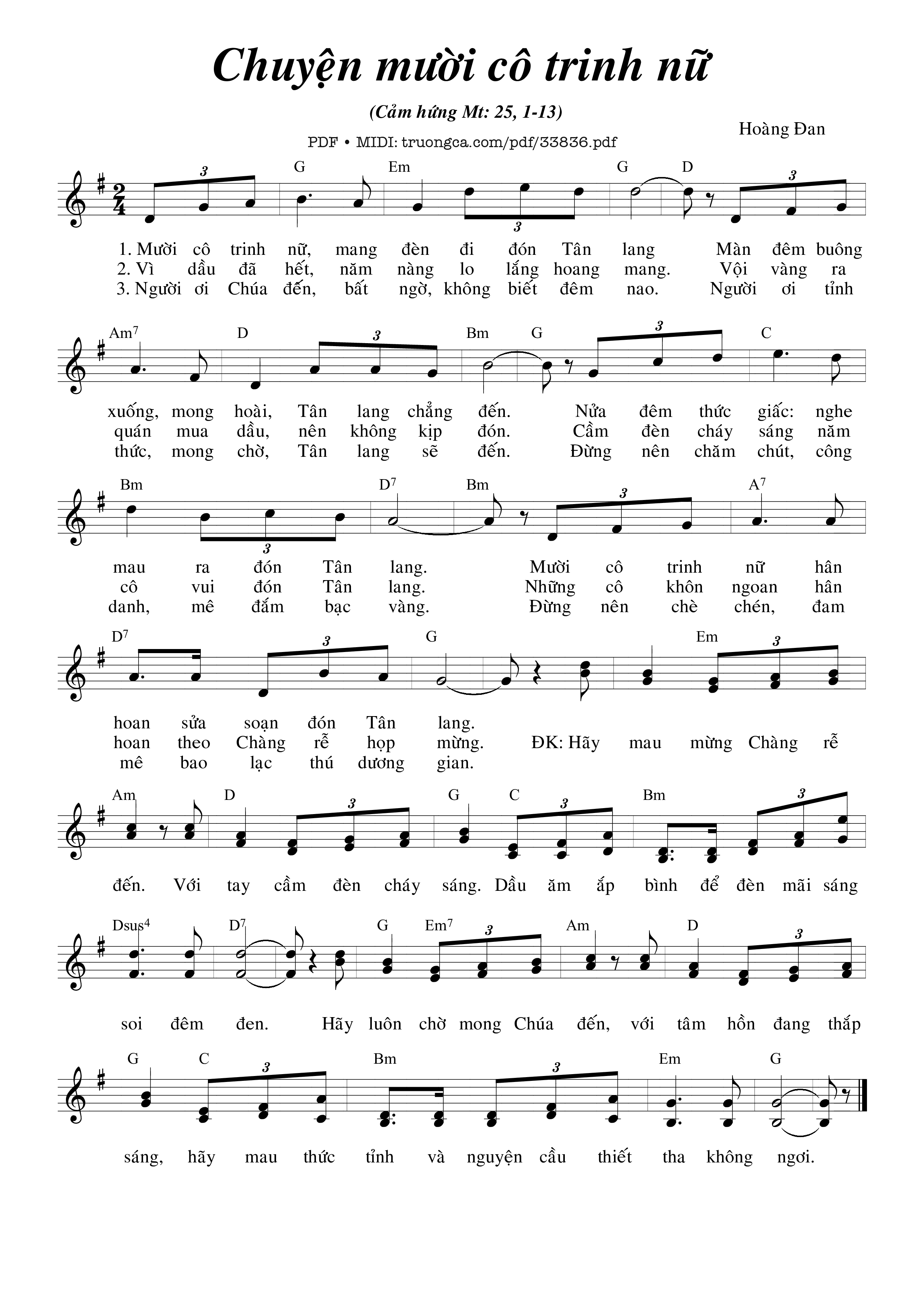 Sheet PDF of Chuyện Mười Cô Trinh Nữ