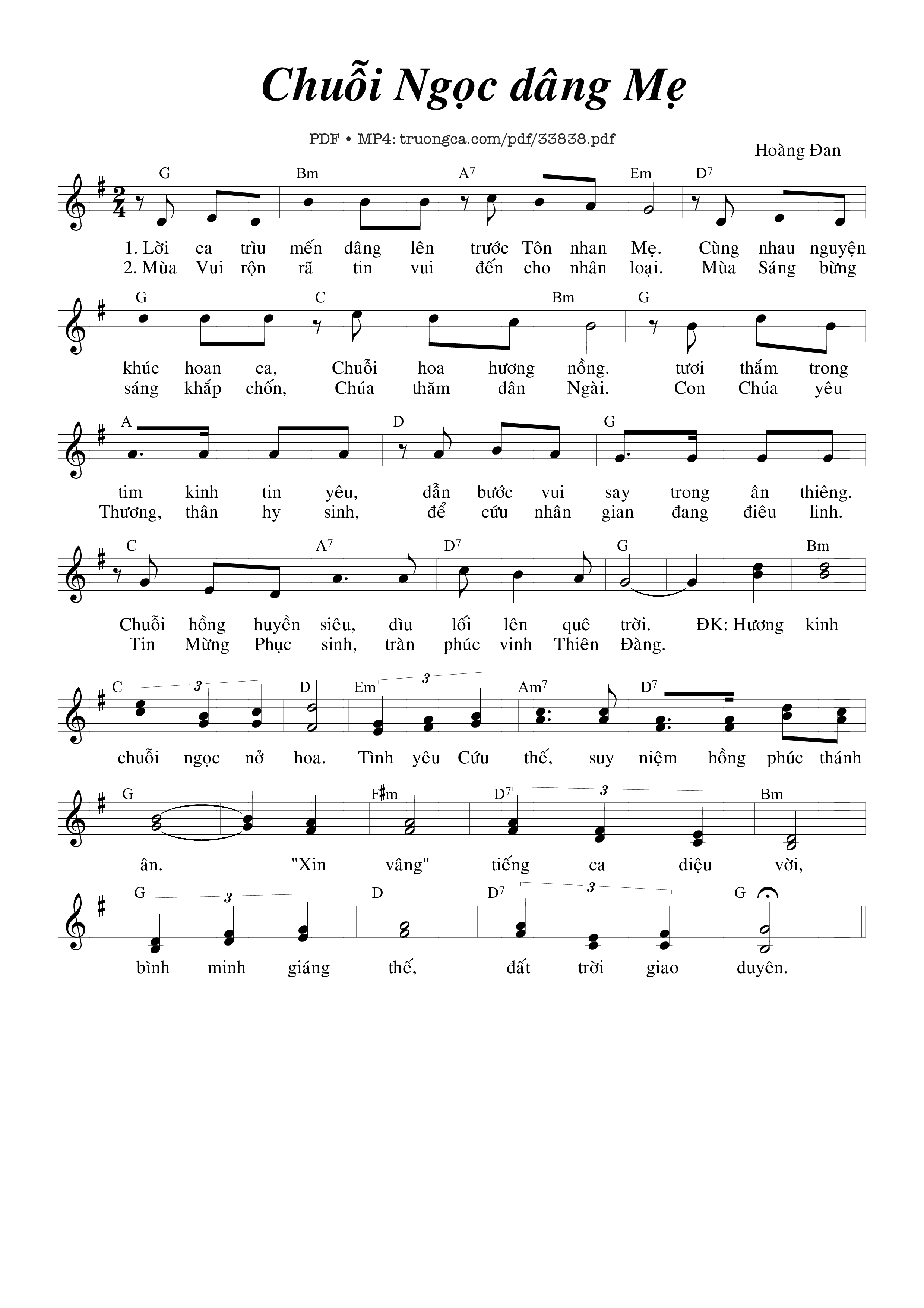 Sheet PDF of Chuỗi Ngọc Dâng Mẹ