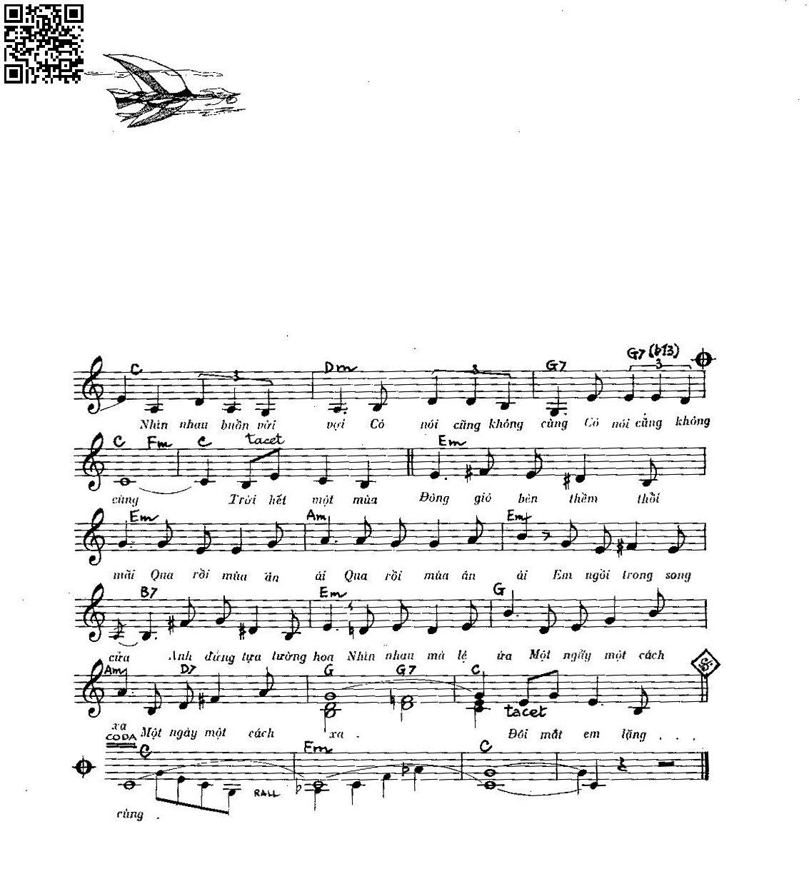 Page 2 of Sheet music PDF Mắt buồn - Phạm Đình Chương