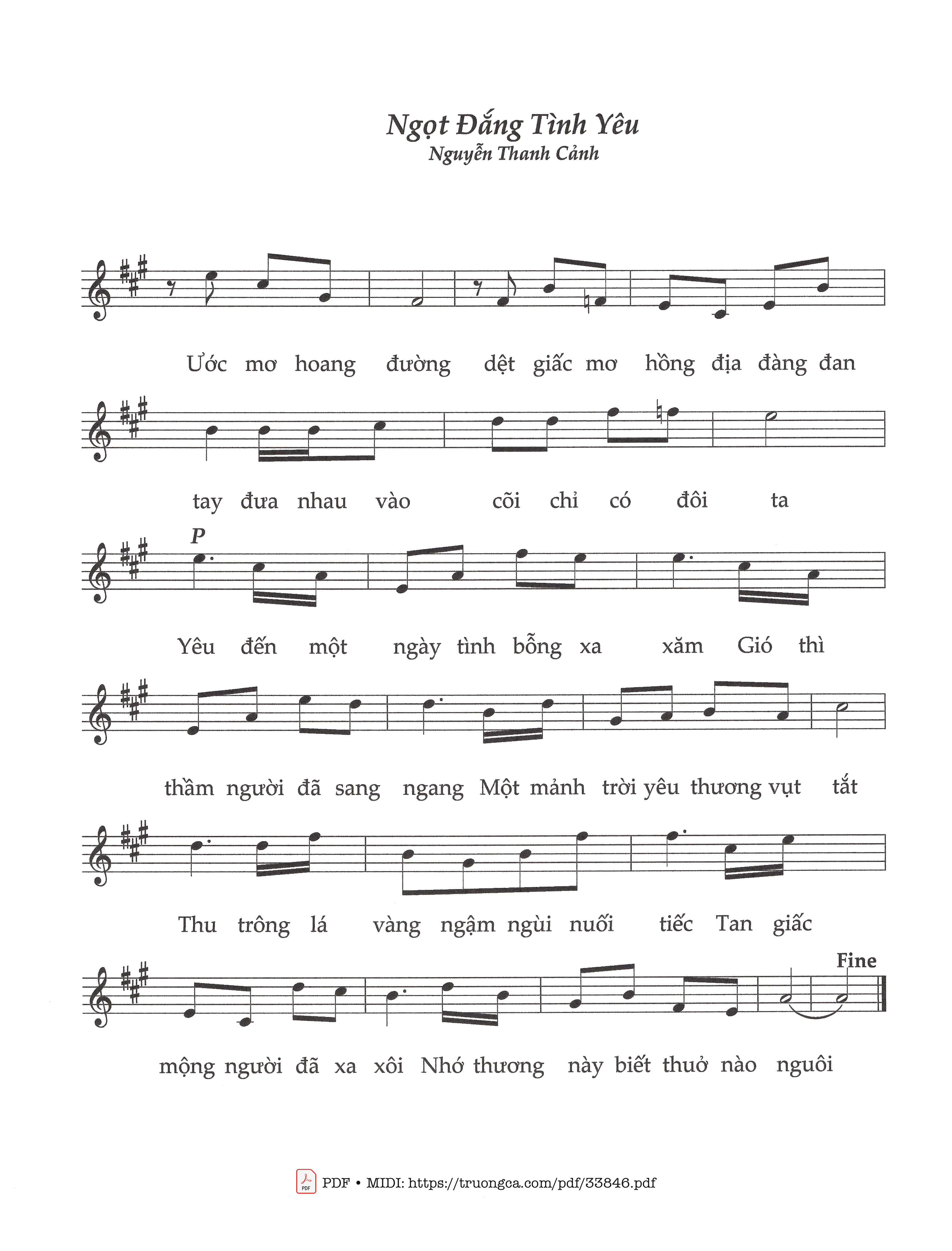 Yêu tóc buông dài dòng suối tơ vương Nét môi hồng duyên dáng xinh xinh, Trang 2