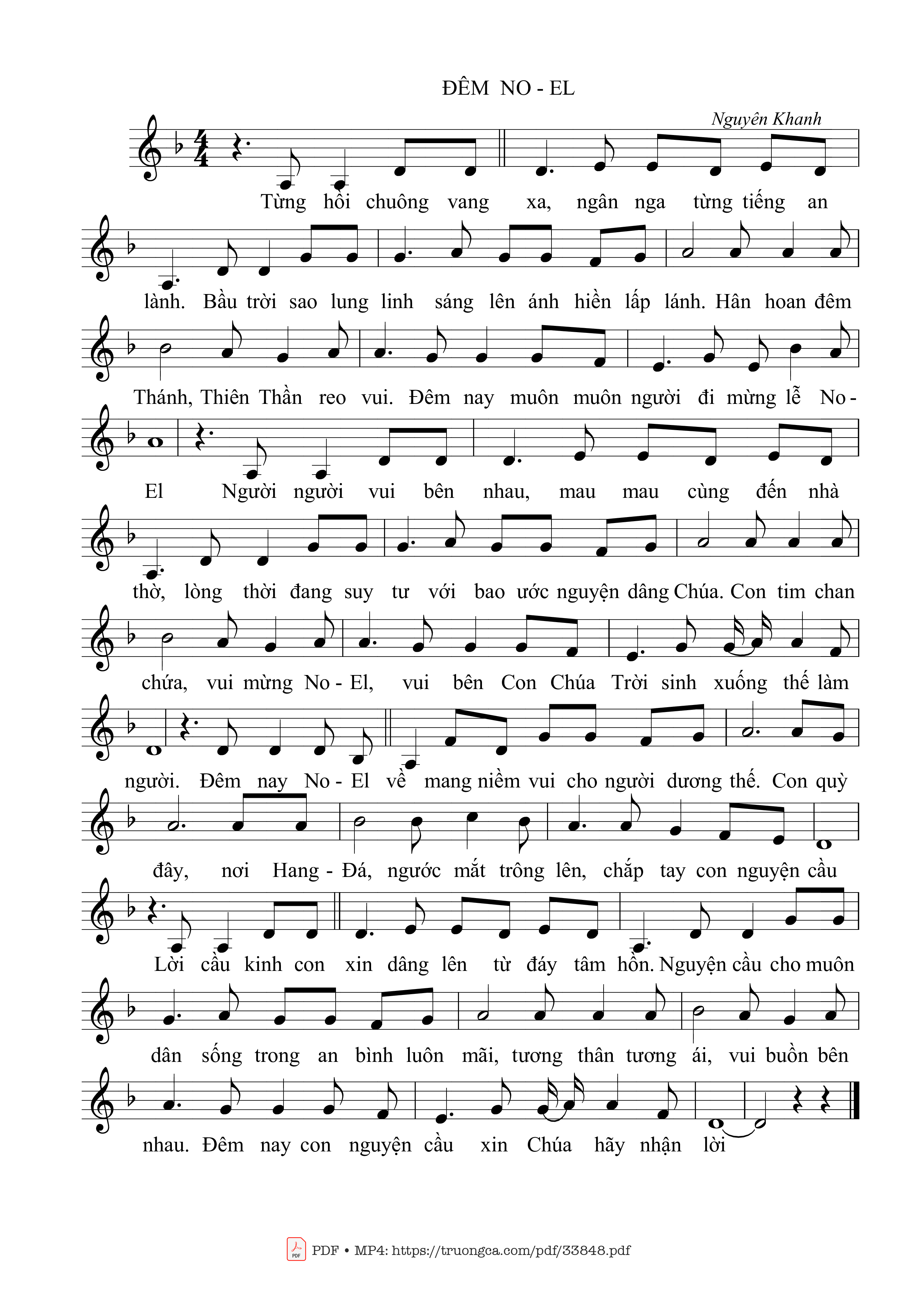 Sheet PDF of Đêm Noel - Nguyên Khanh