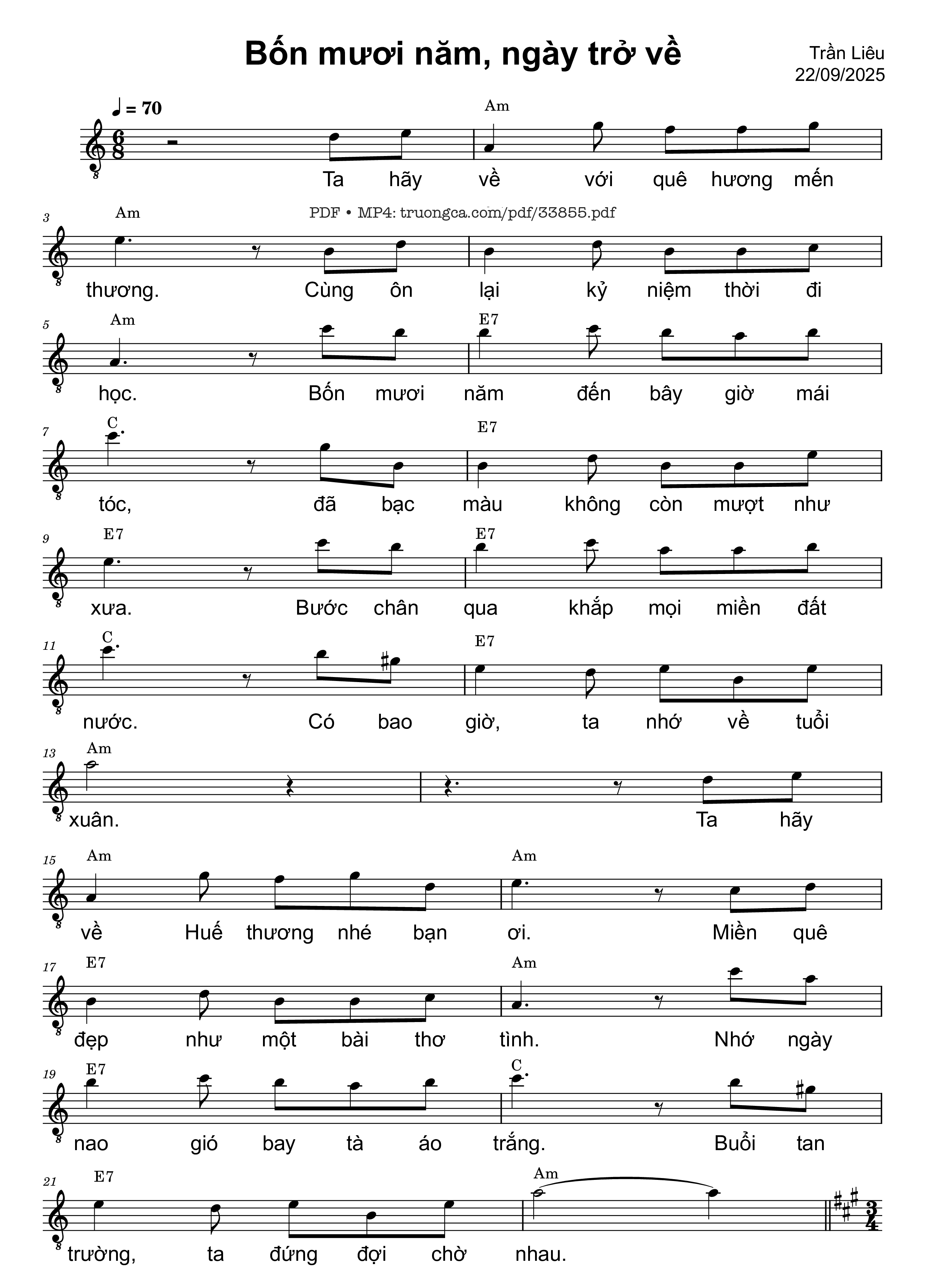 Sheet PDF of Bốn mươi năm, ngày trở về