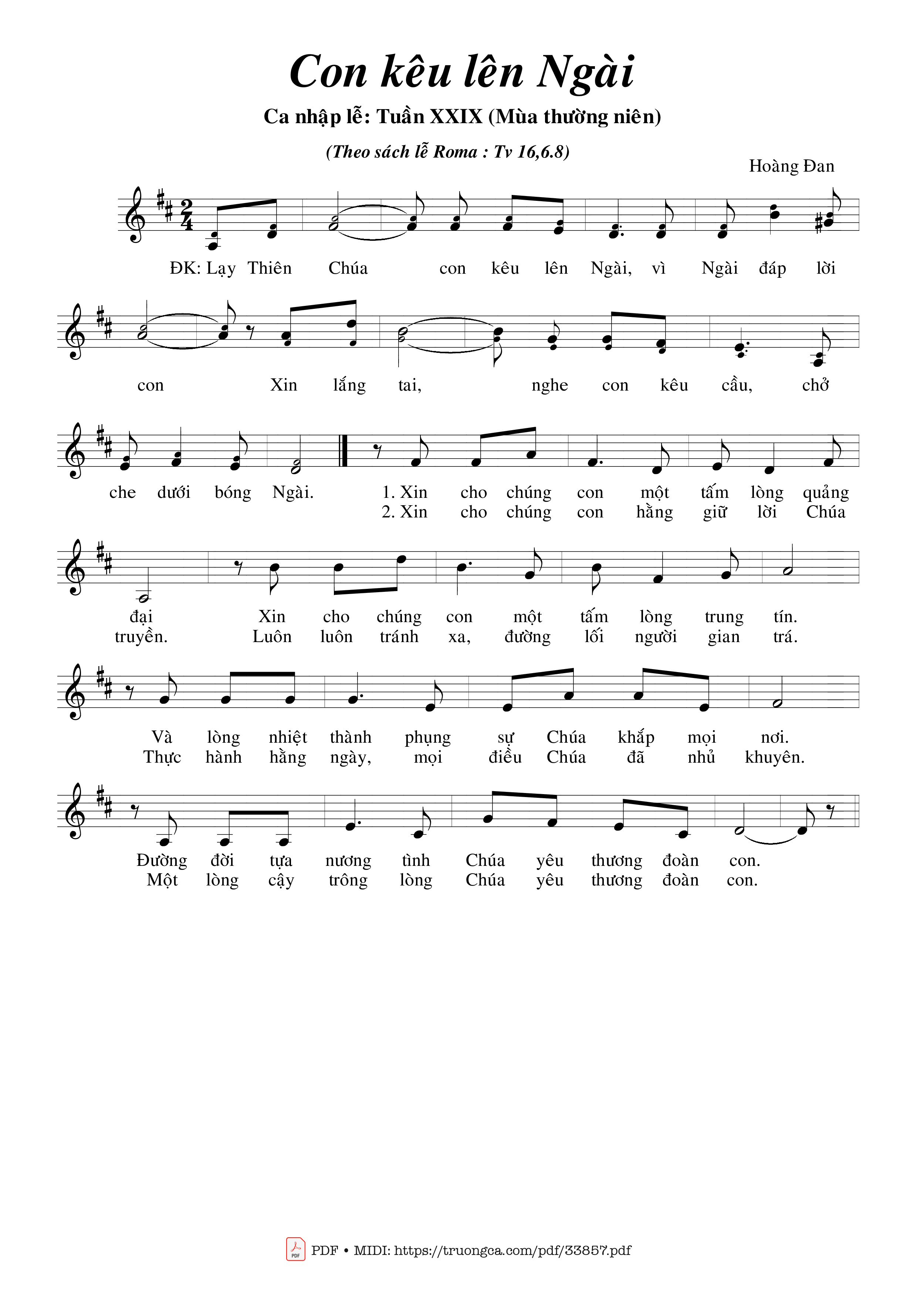 Sheet PDF of Con Kêu Lên Ngài