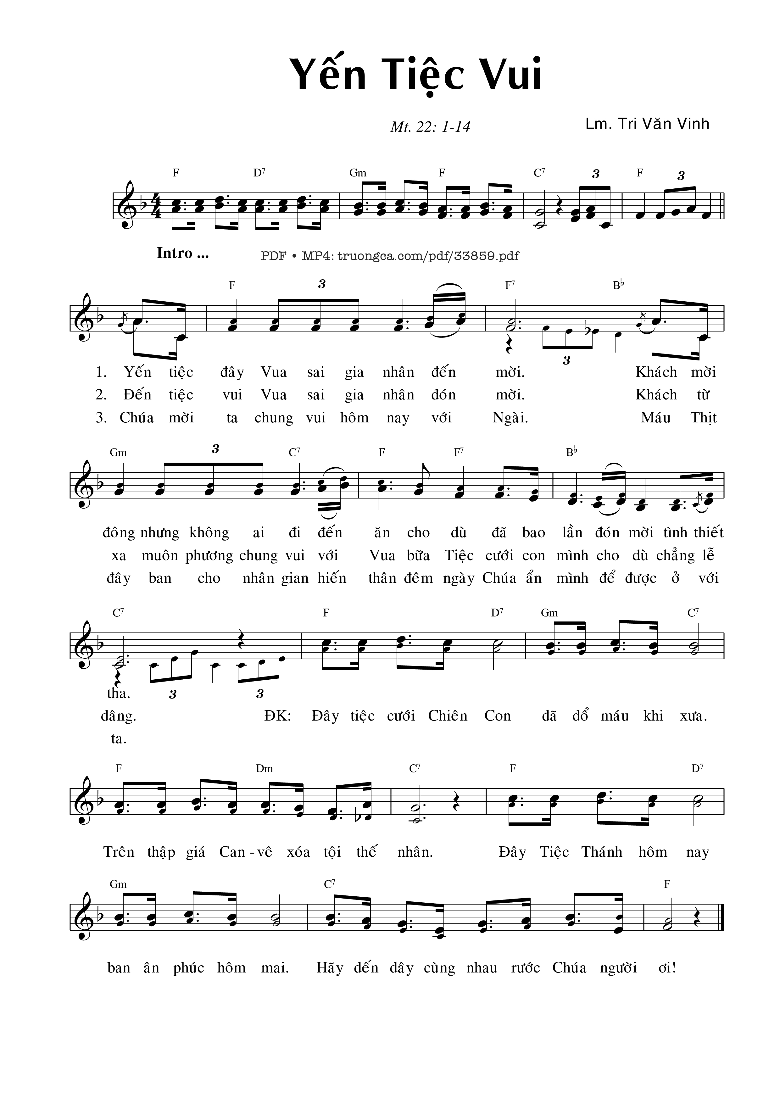 Page 3 of Sheet music PDF Yến tiệc vui - Tri Văn Vinh