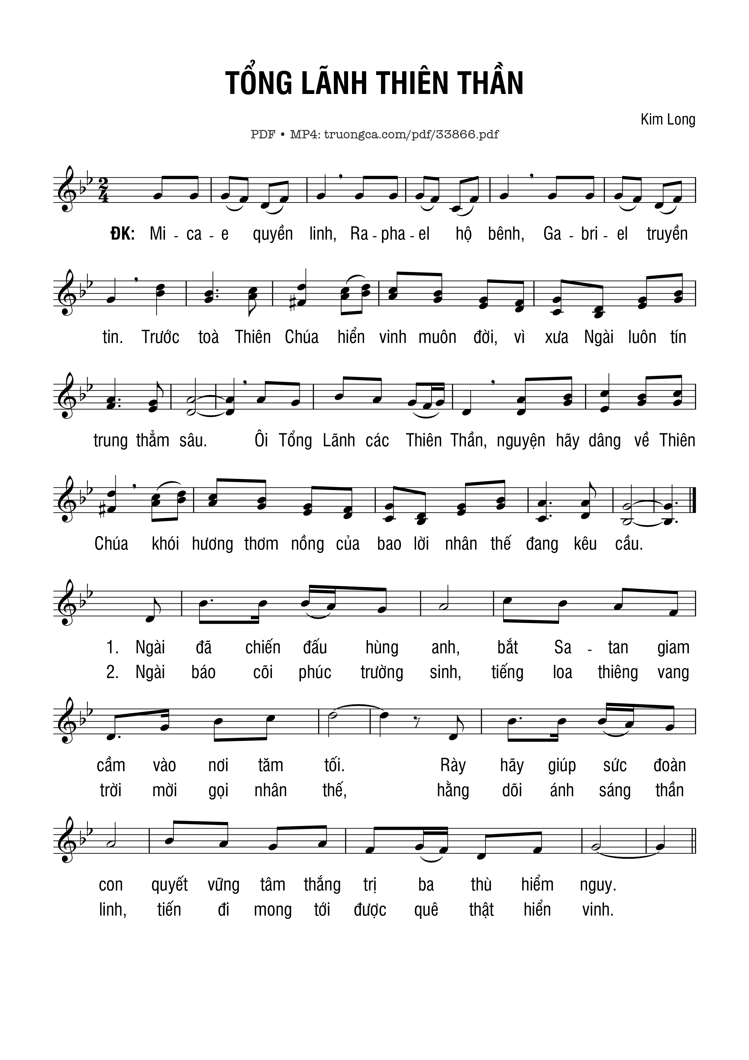 Sheet PDF of Tổng Lãnh Thiên Thần