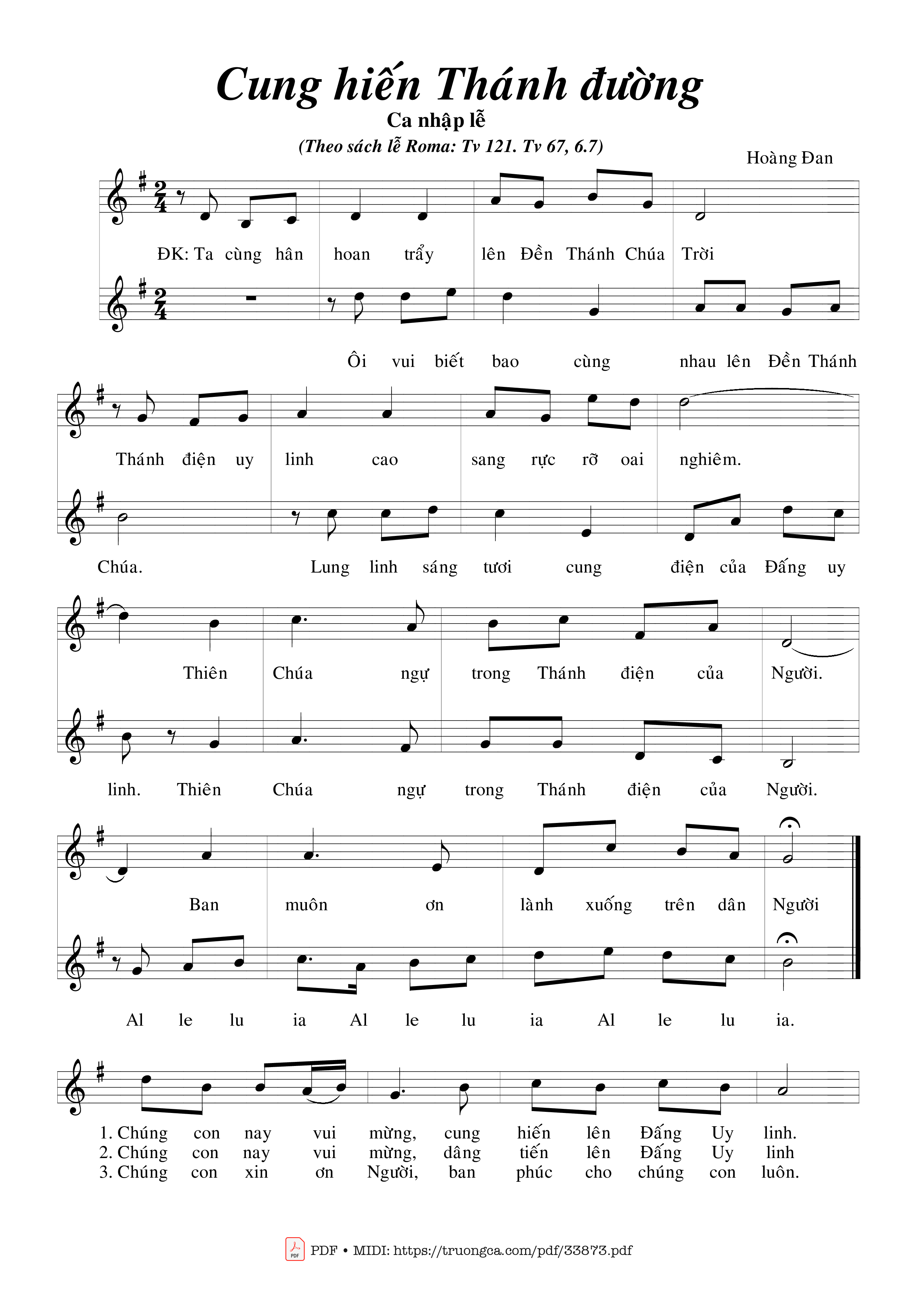 Sheet PDF of Cung Hiến Thánh Đường