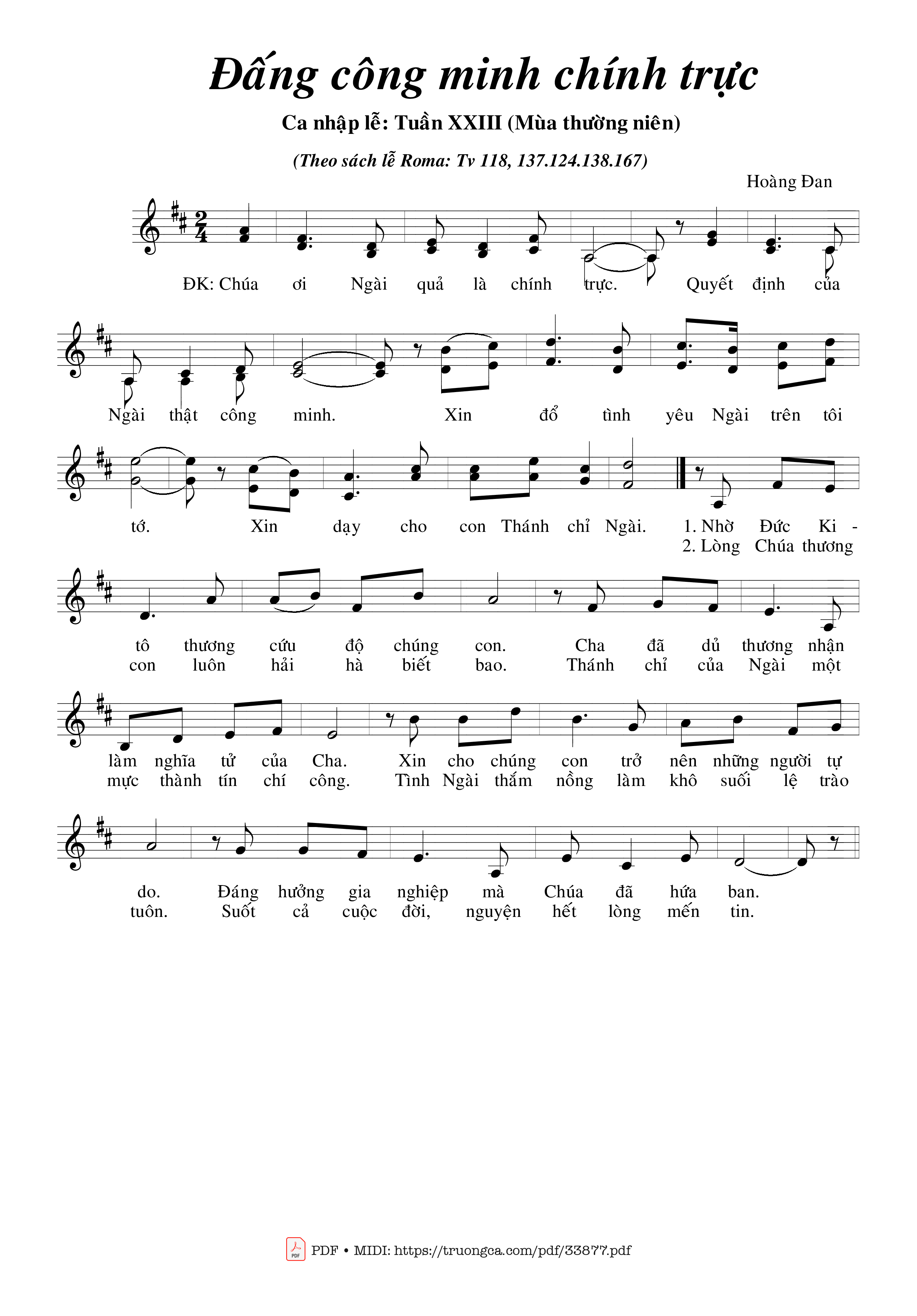 Sheet PDF of Đấng Công Minh Chính Trực