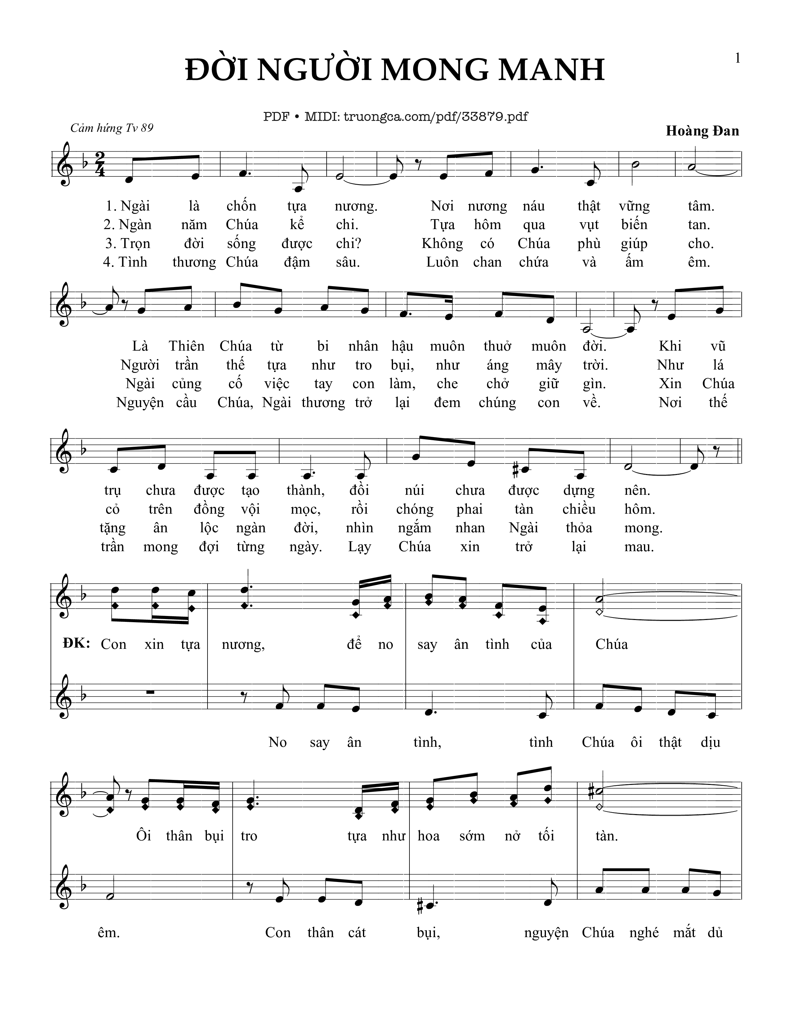 Sheet PDF of Đời Người Mong Manh