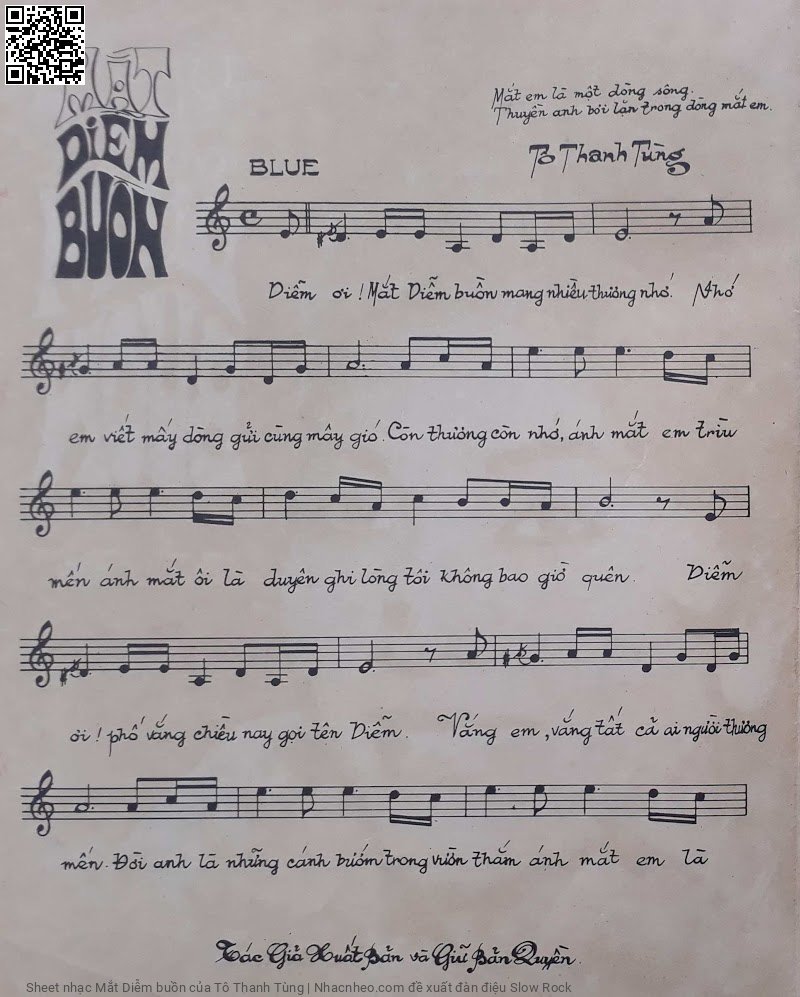 Page 2 of Sheet music PDF Mắt Diễm buồn - Tô Thanh Tùng