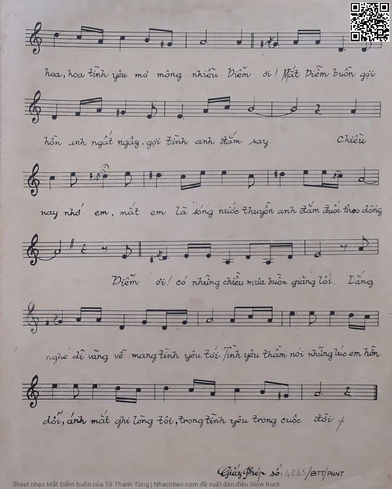 Page 3 of Sheet music PDF Mắt Diễm buồn - Tô Thanh Tùng