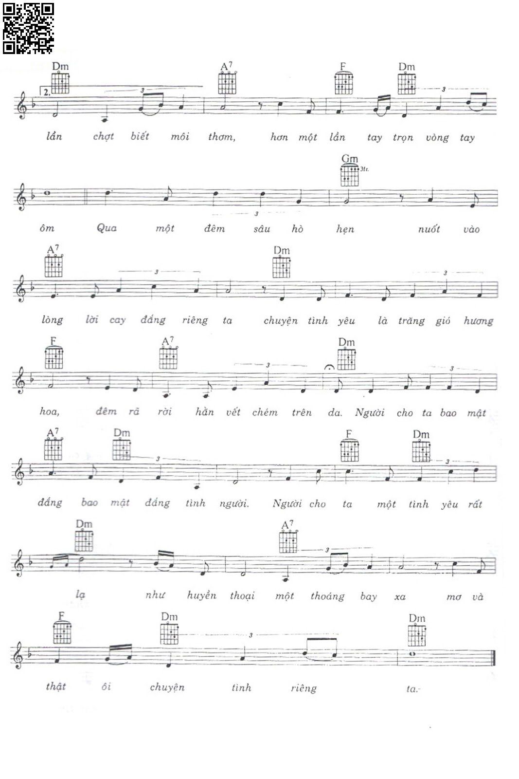 Page 2 of Sheet music PDF Mật đắng tình yêu - Hàn Châu