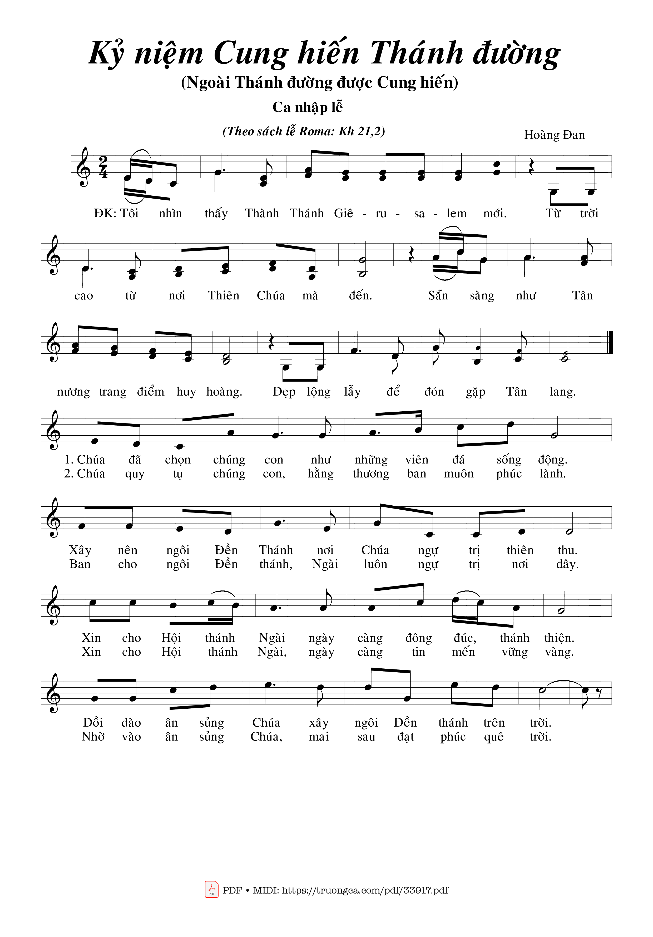 Sheet PDF of Kỷ Niệm Cung Hiến Thánh Đường (2)