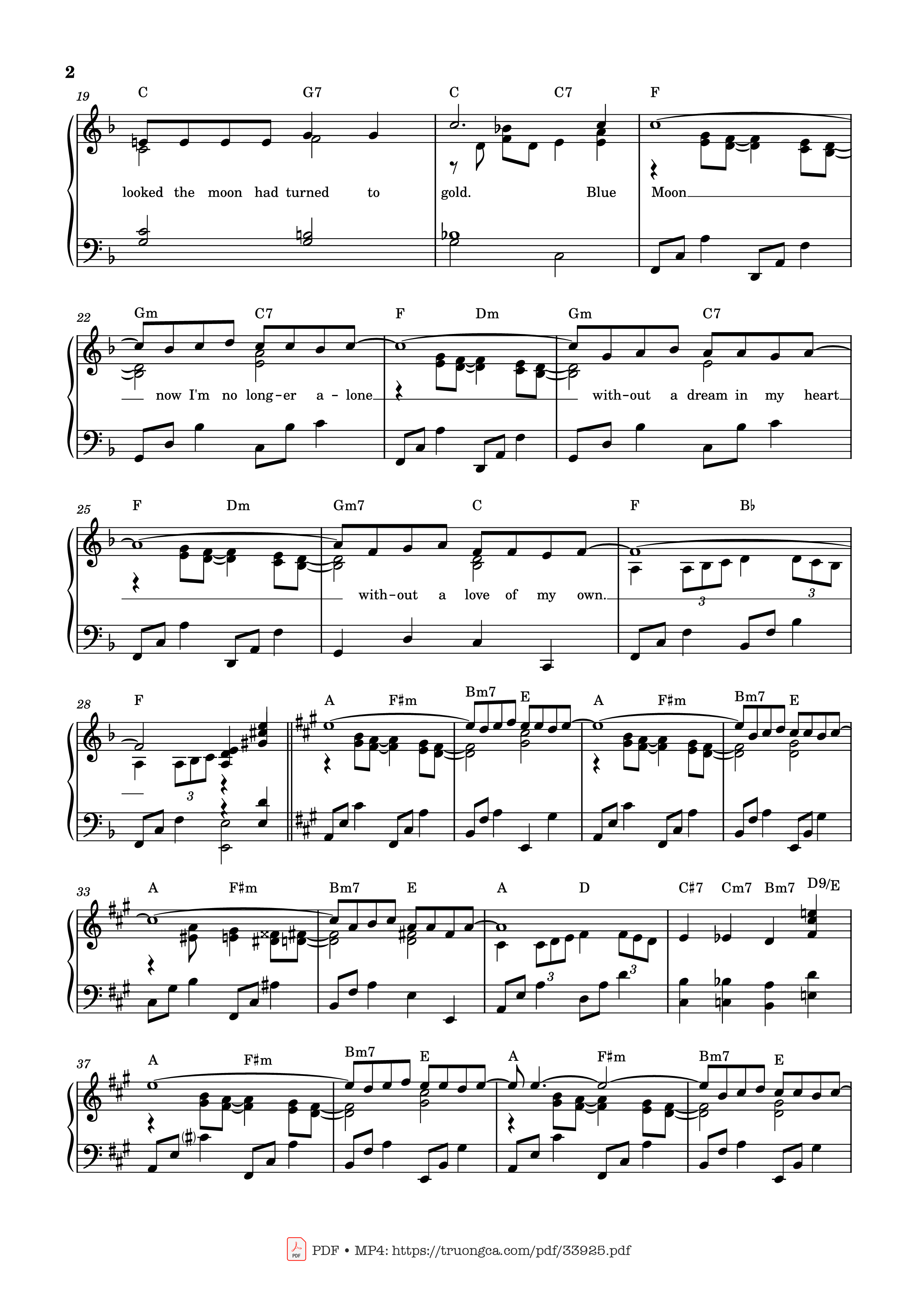 Page 2 of Sheet music PDF Piano Blue moon Piano - Richard Rodgers