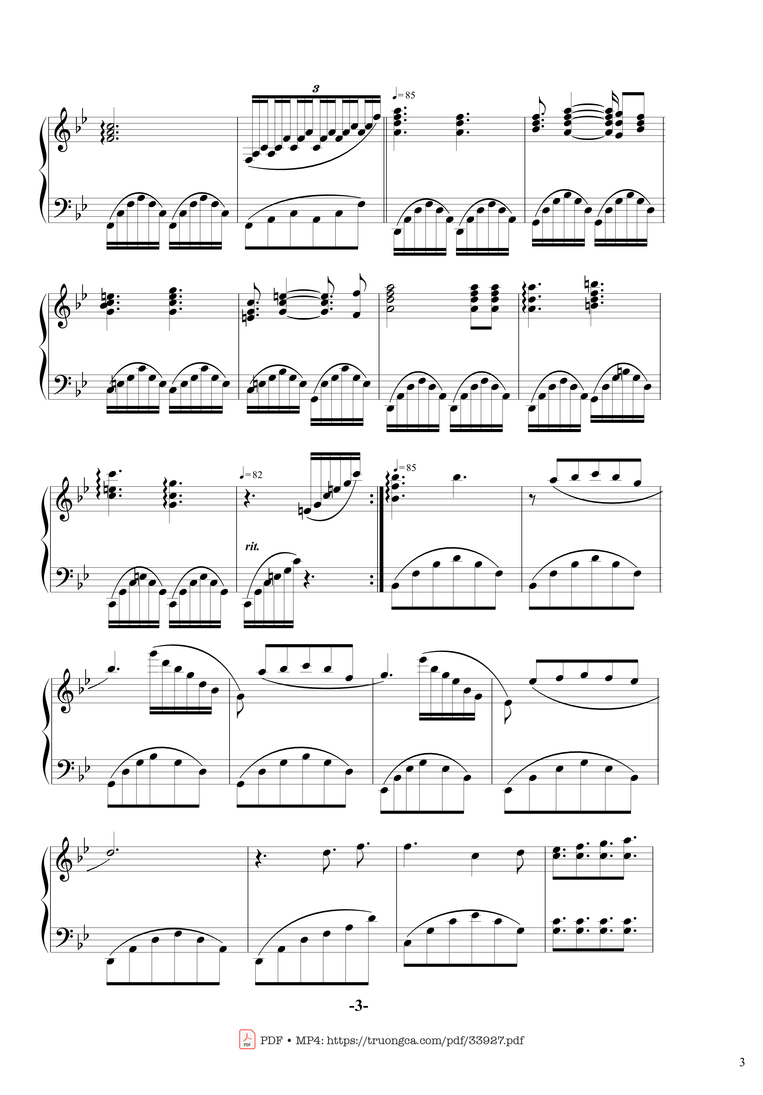 Page 3 of Sheet music PDF Memory Richard Clayderman Piano cover - Richard Clayderman
