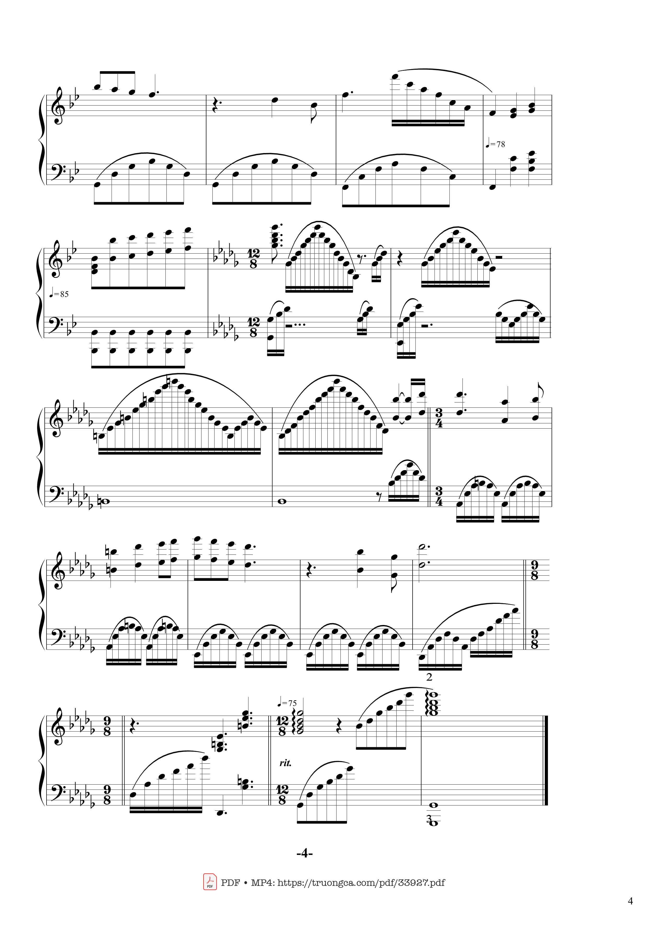 Page 4 of Sheet music PDF Memory Richard Clayderman Piano cover - Richard Clayderman