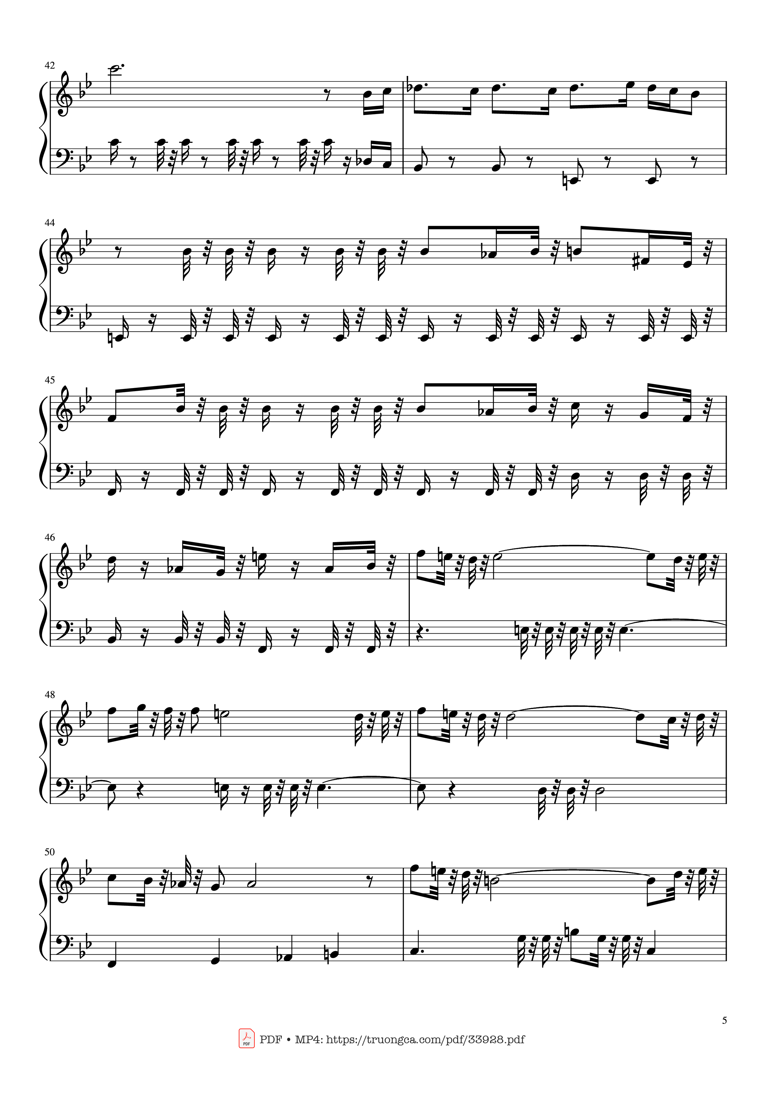Page 5 of Sheet music PDF Piano The Mandalorian Main Theme Star Wars (Easy) Piano - Ludwig Goransson