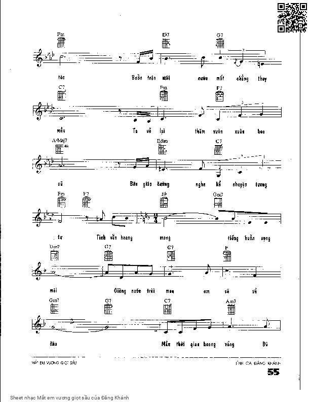 Page 2 of Sheet music PDF Mắt em vương giọt sầu - Đăng Khánh
