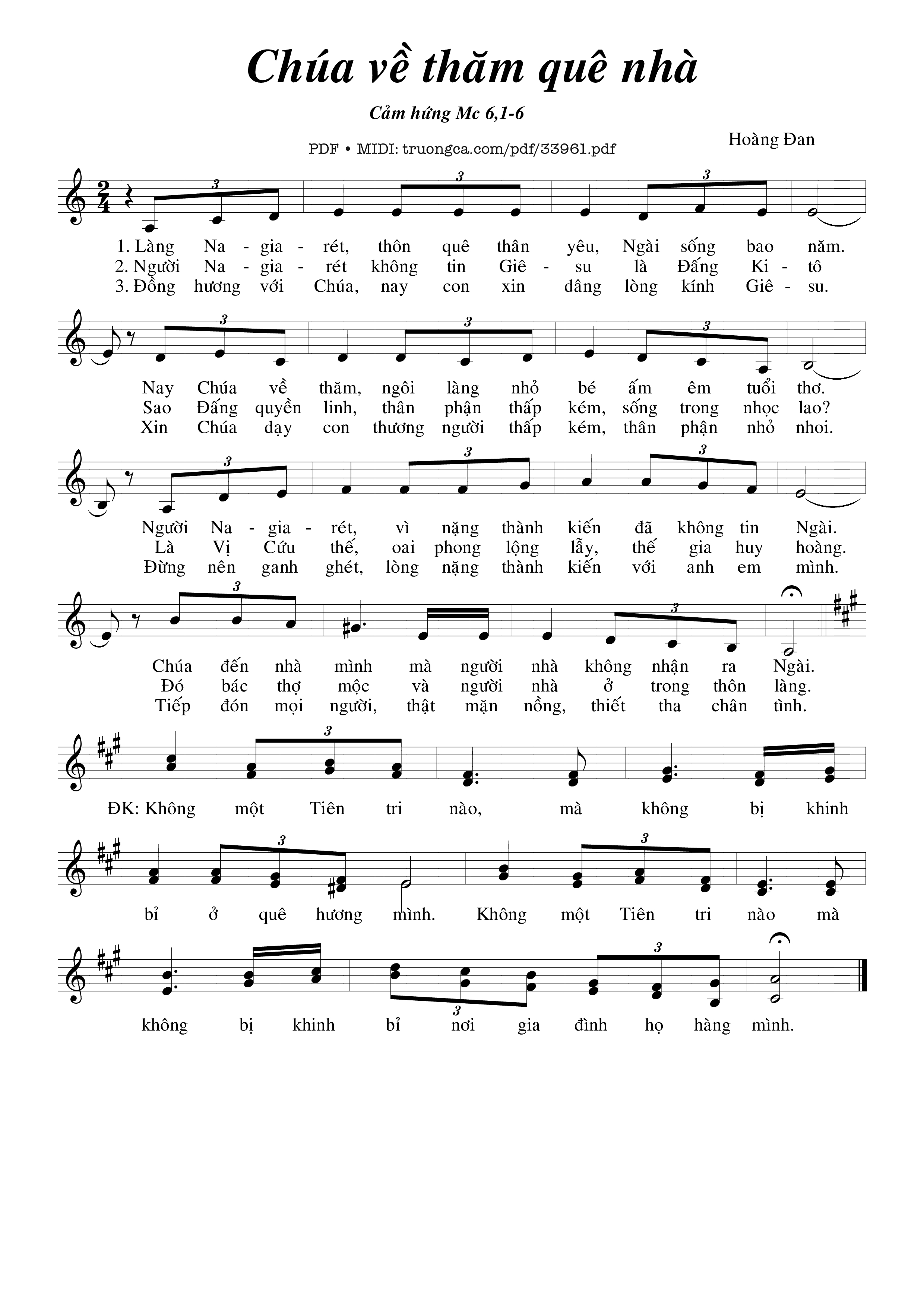 Sheet PDF of Chúa Về Thăm Quê Nhà