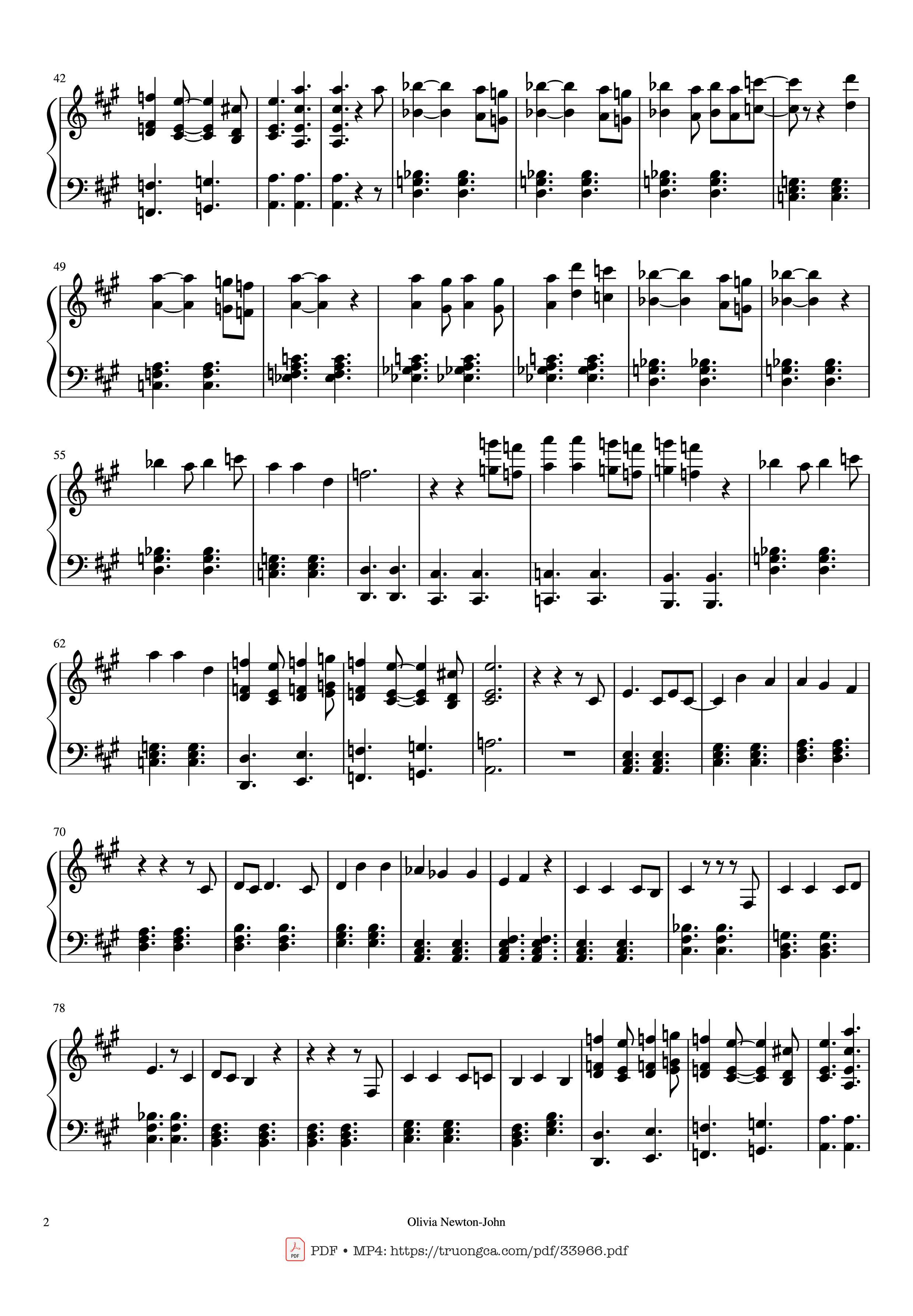 Page 2 of Sheet music PDF Piano Hopelessly Devoted To You Piano - Olivia Newton-John