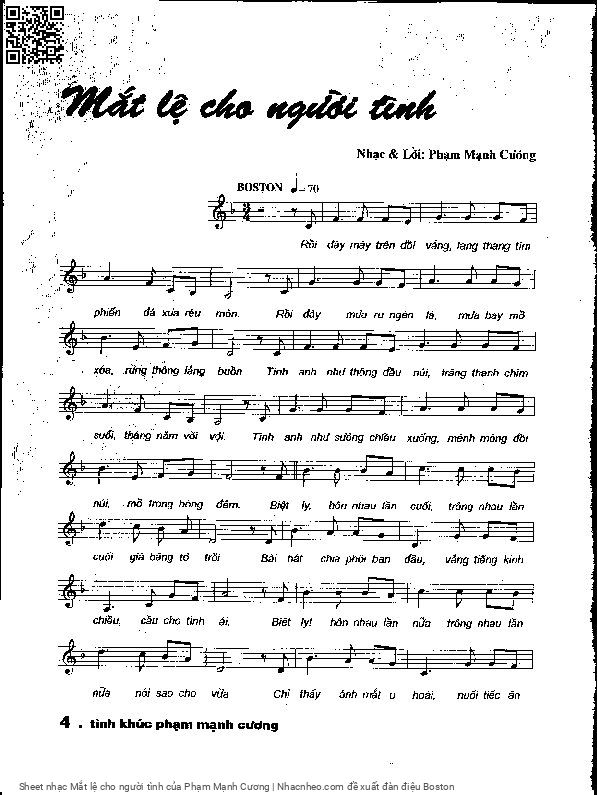 Sheet PDF of Mắt lệ cho người tình