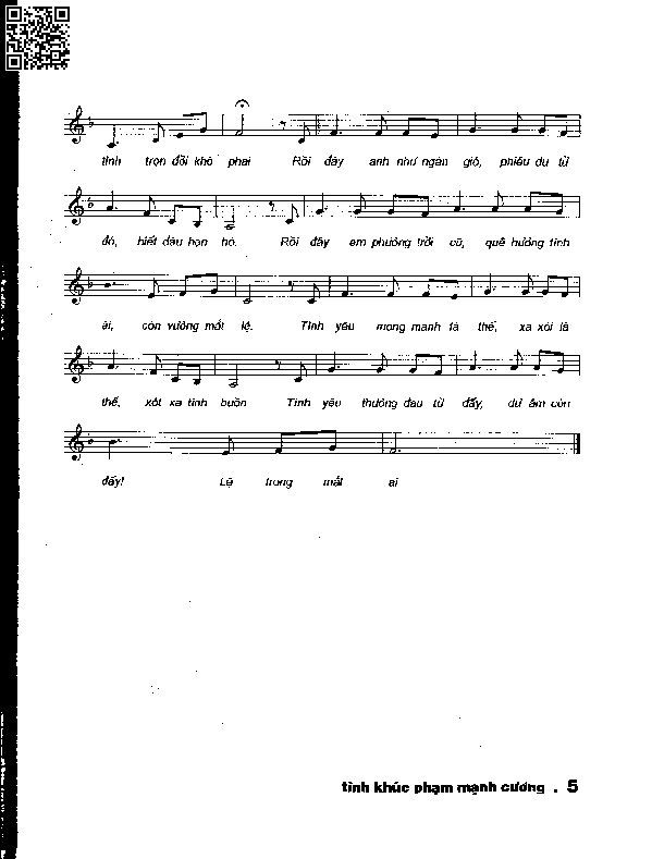 Page 2 of Sheet music PDF Mắt lệ cho người tình - Phạm Mạnh Cương