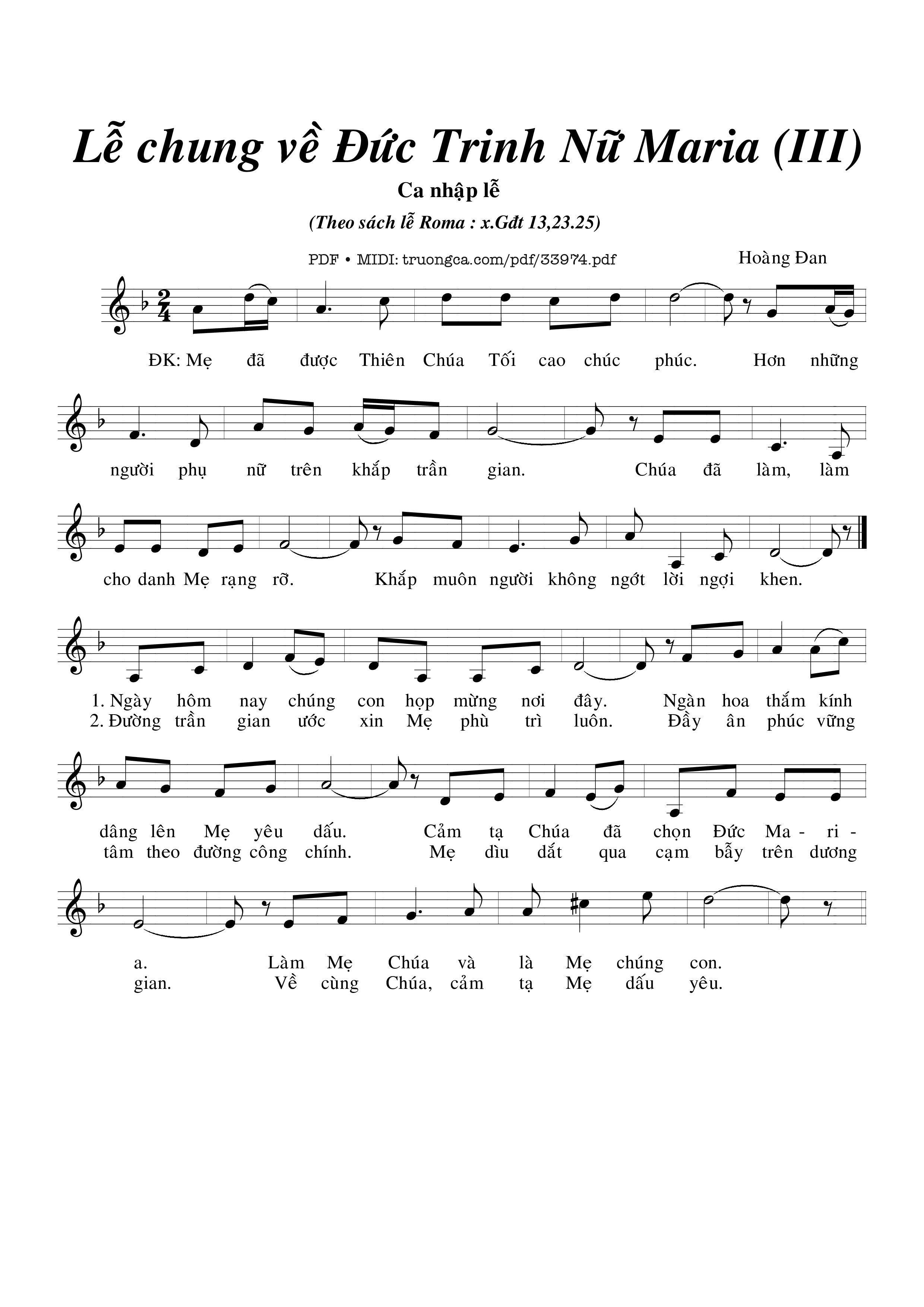 Sheet PDF of Lễ Chung Về Đức Trinh Nữ Maria (3)