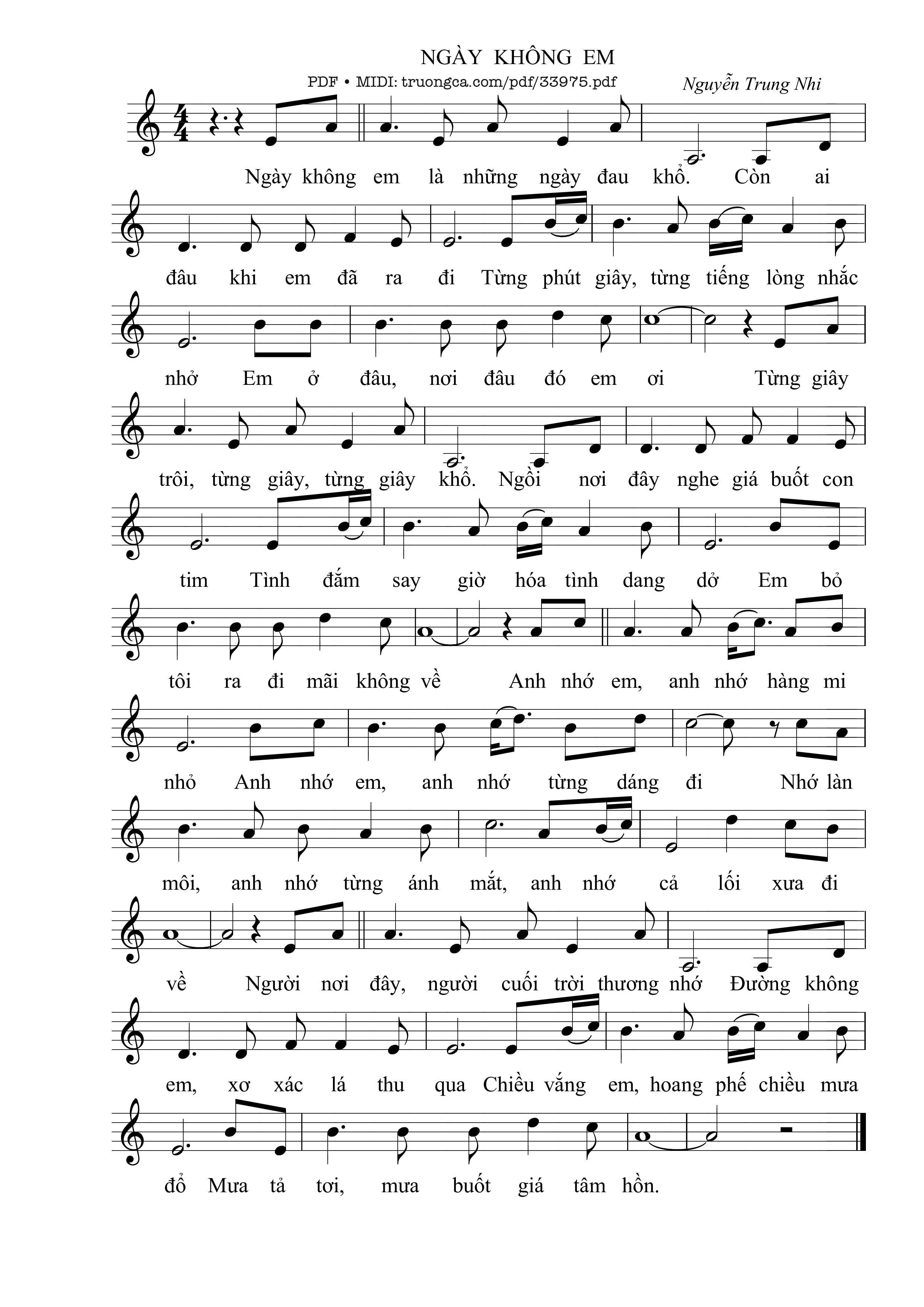 Ngày không em - Nguyễn Trung Nhi