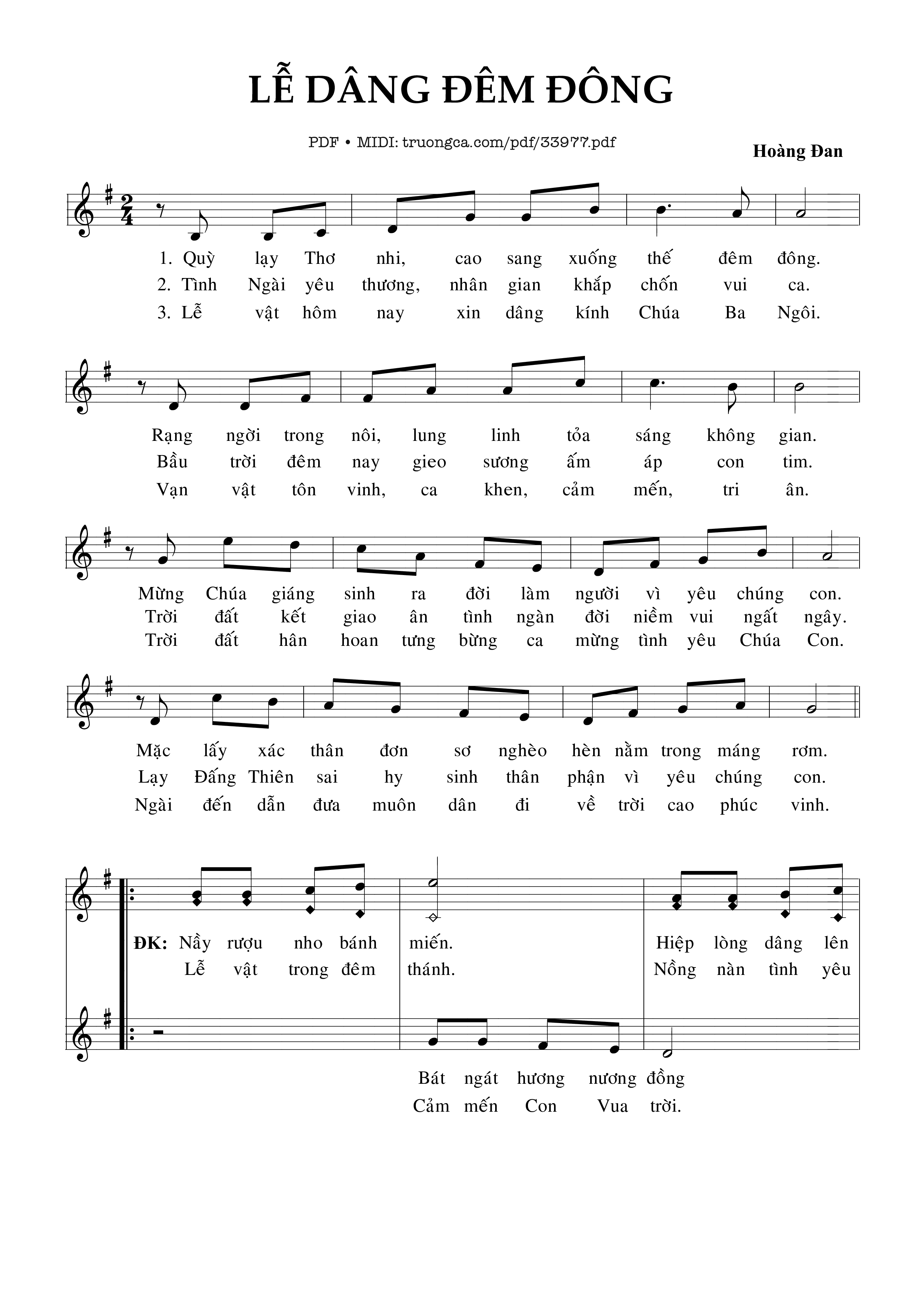 Sheet PDF of Lễ Dâng Đêm Đông