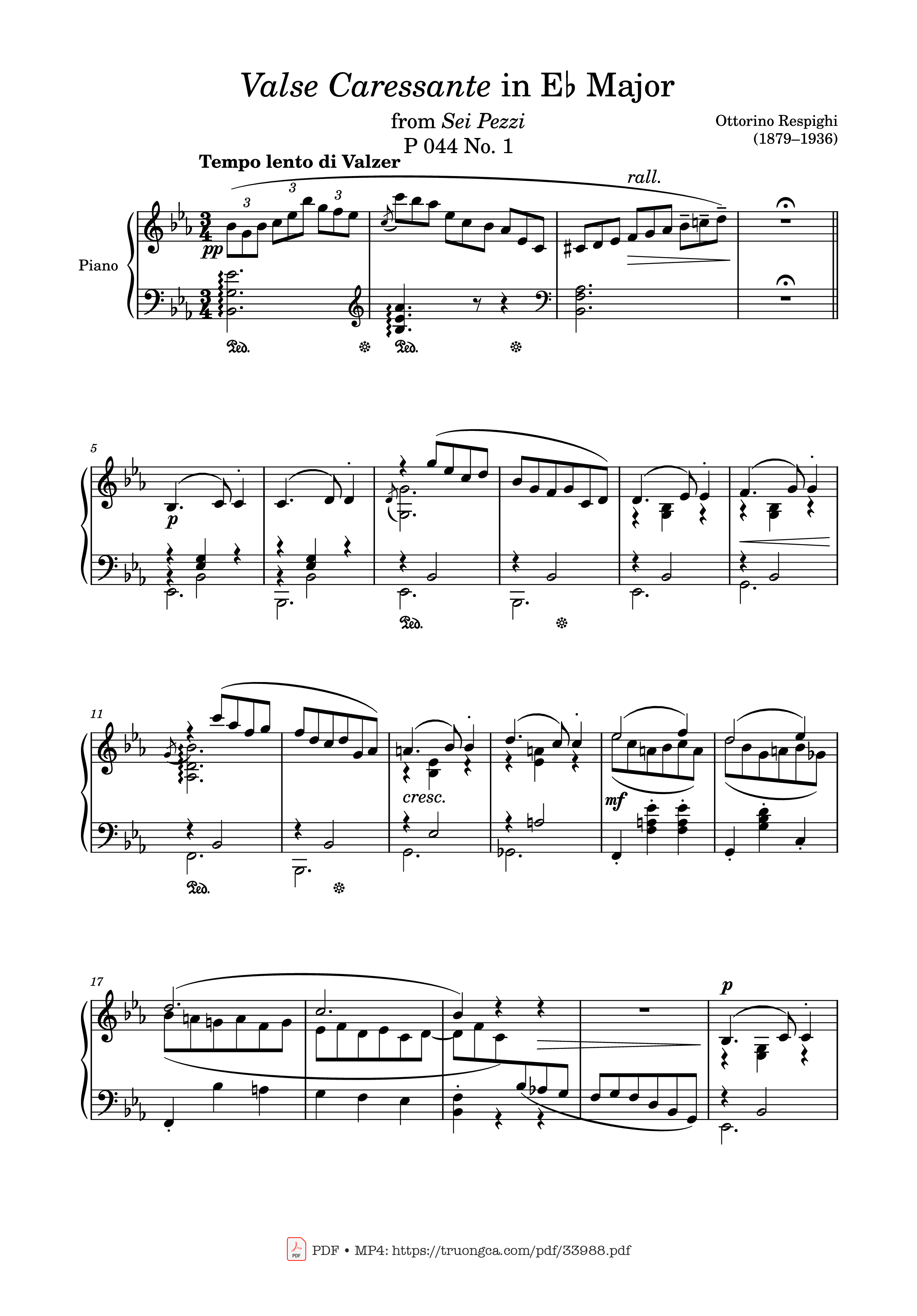 Sheet PDF of Valse Caressante in E♭ Major Piano