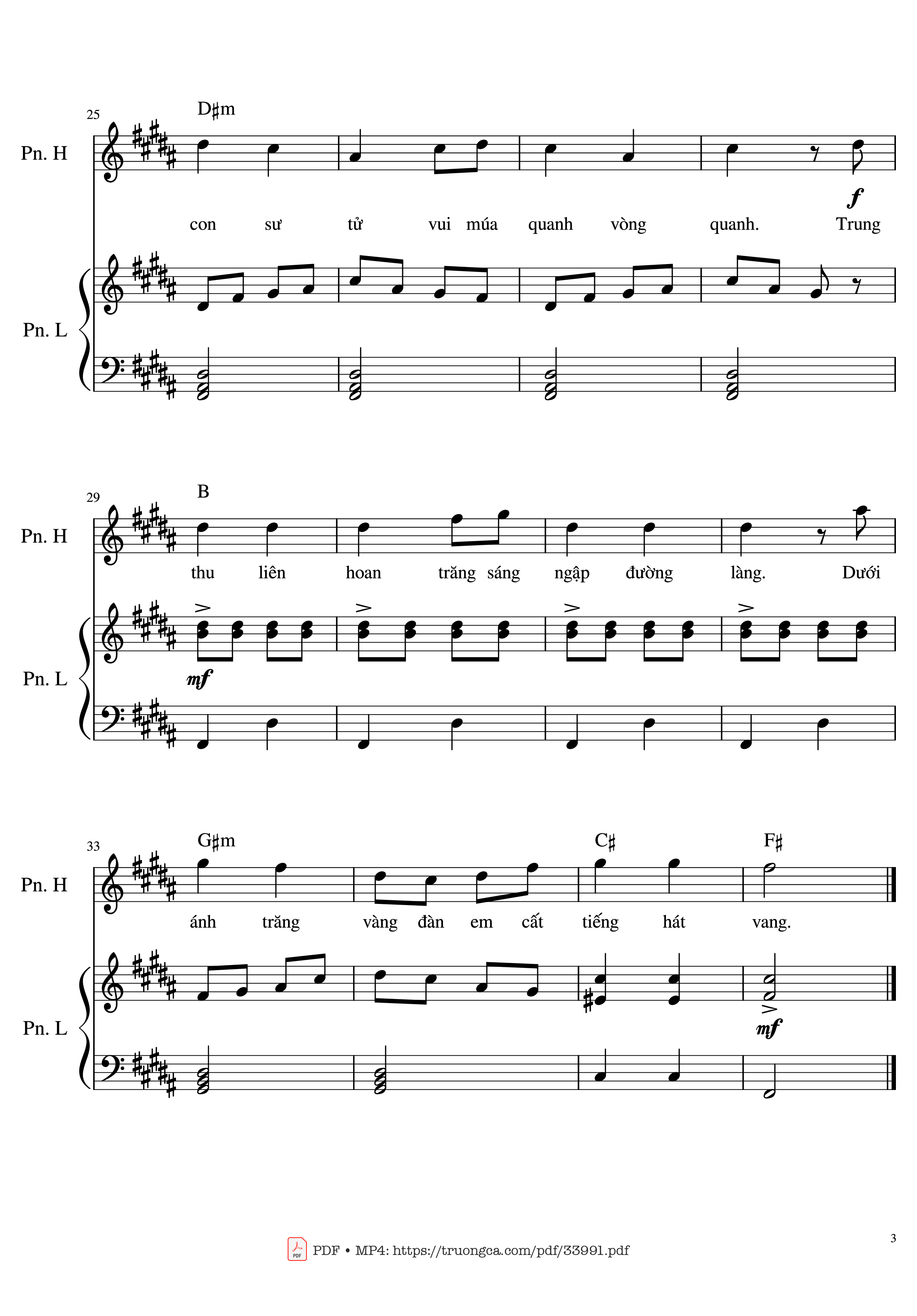 Page 3 of Sheet music PDF Piano Đêm Trung Thu 2 Piano (duet) - Phùng Như Thạch