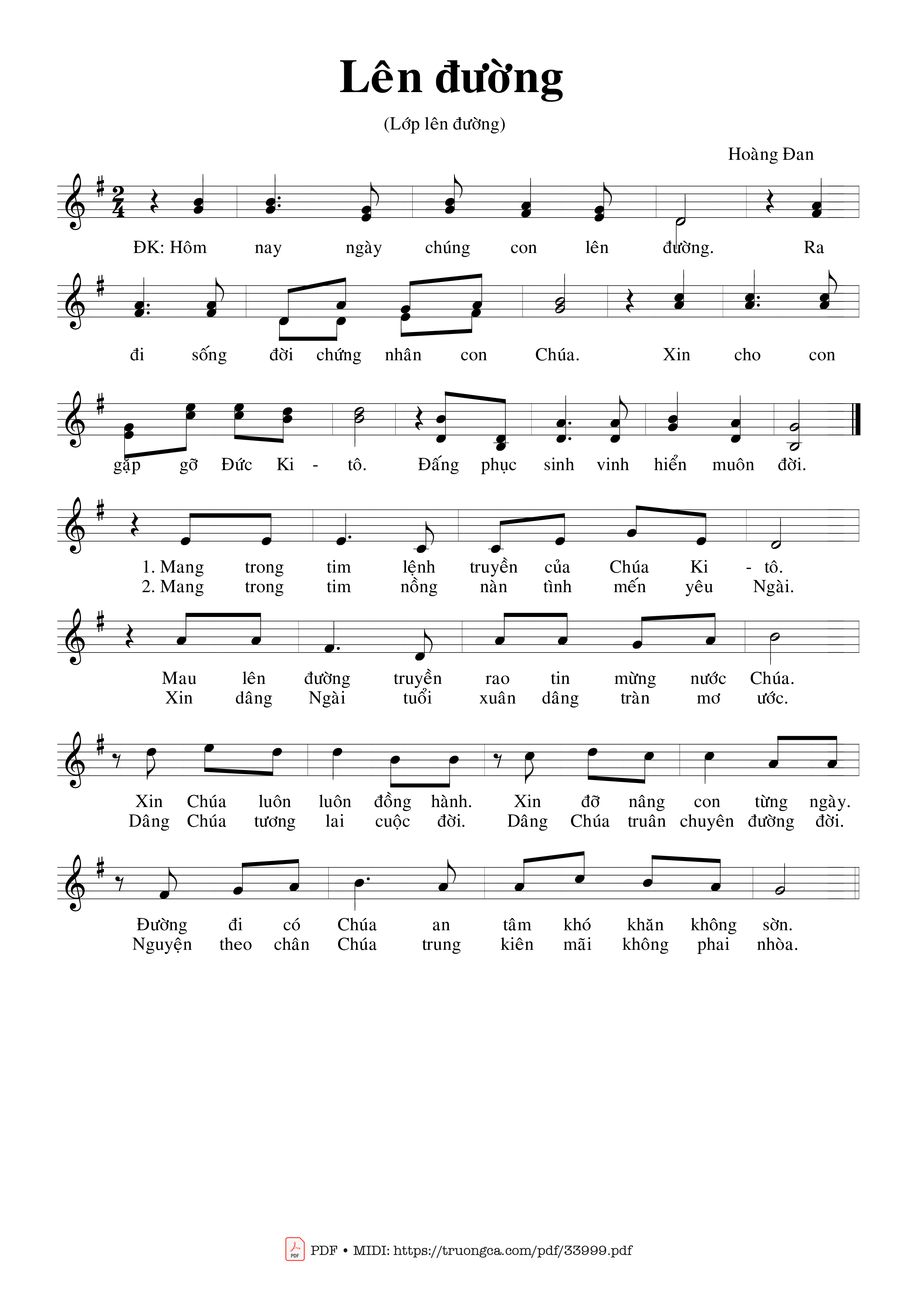 Page 1 of Sheet music PDF Lên Đường - Hoàng Đan