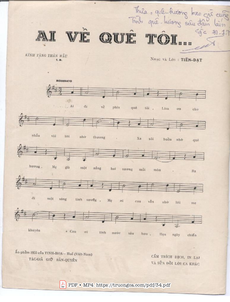 Page 2 of Sheet music PDF Ai về quê tôi - Tiến Đạt