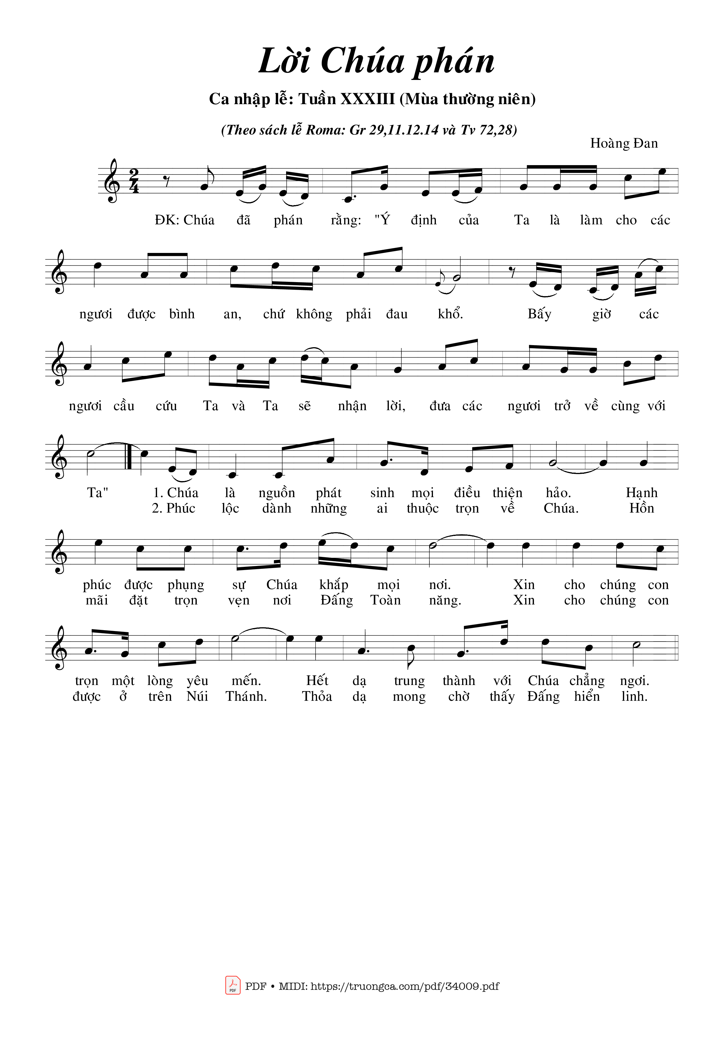 Sheet PDF of Lời Chúa Phán