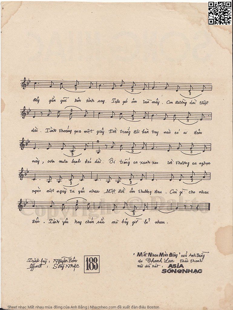 Page 3 of Sheet music PDF Mất nhau mùa đông - Anh Bằng