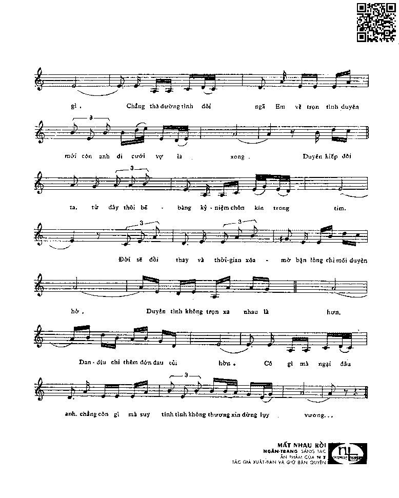 Page 3 of Sheet music PDF Mất nhau rồi - Ngân Trang