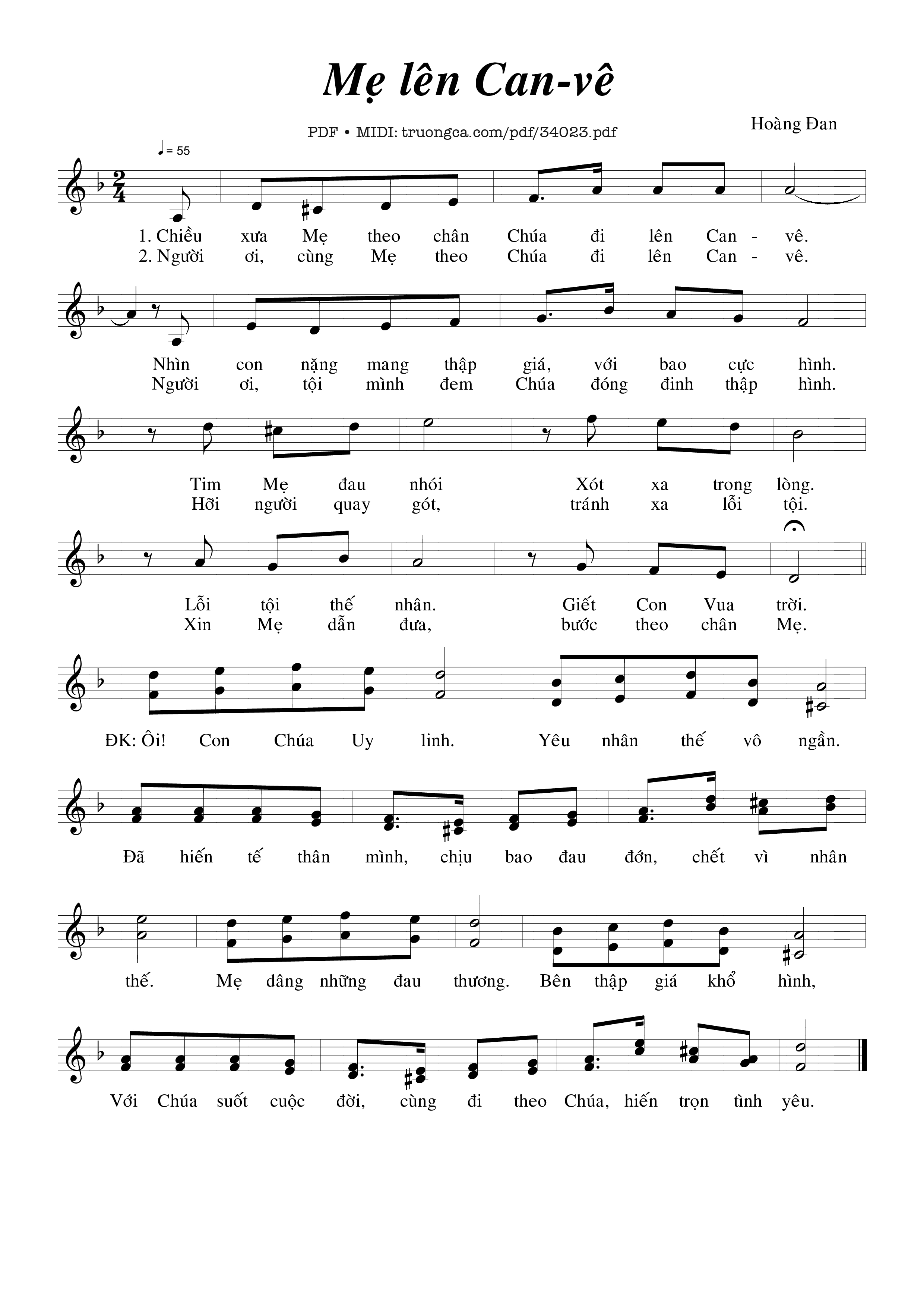 Sheet PDF of Mẹ Lên Canvê