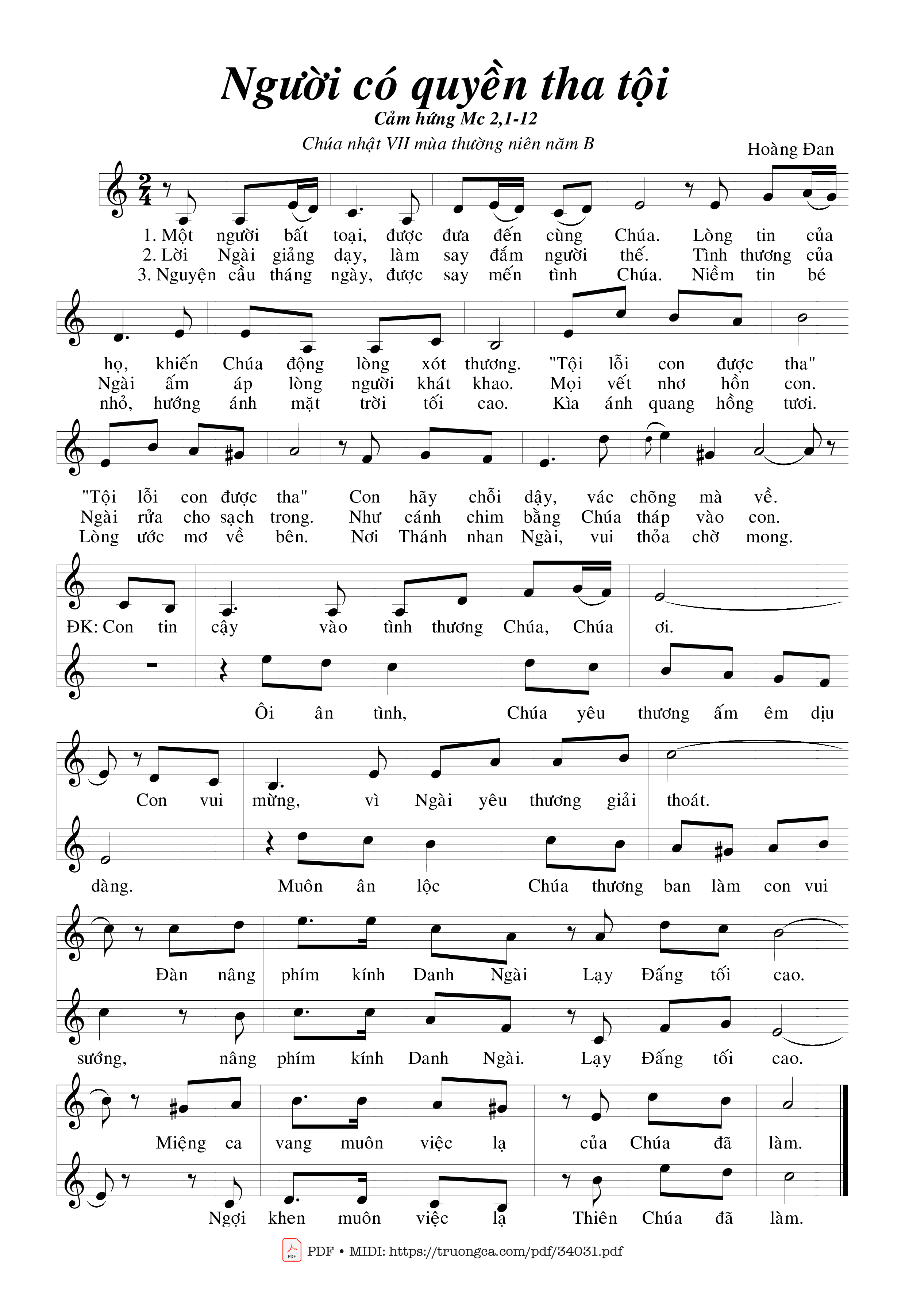 Sheet PDF of Người Có Quyền Tha Tội