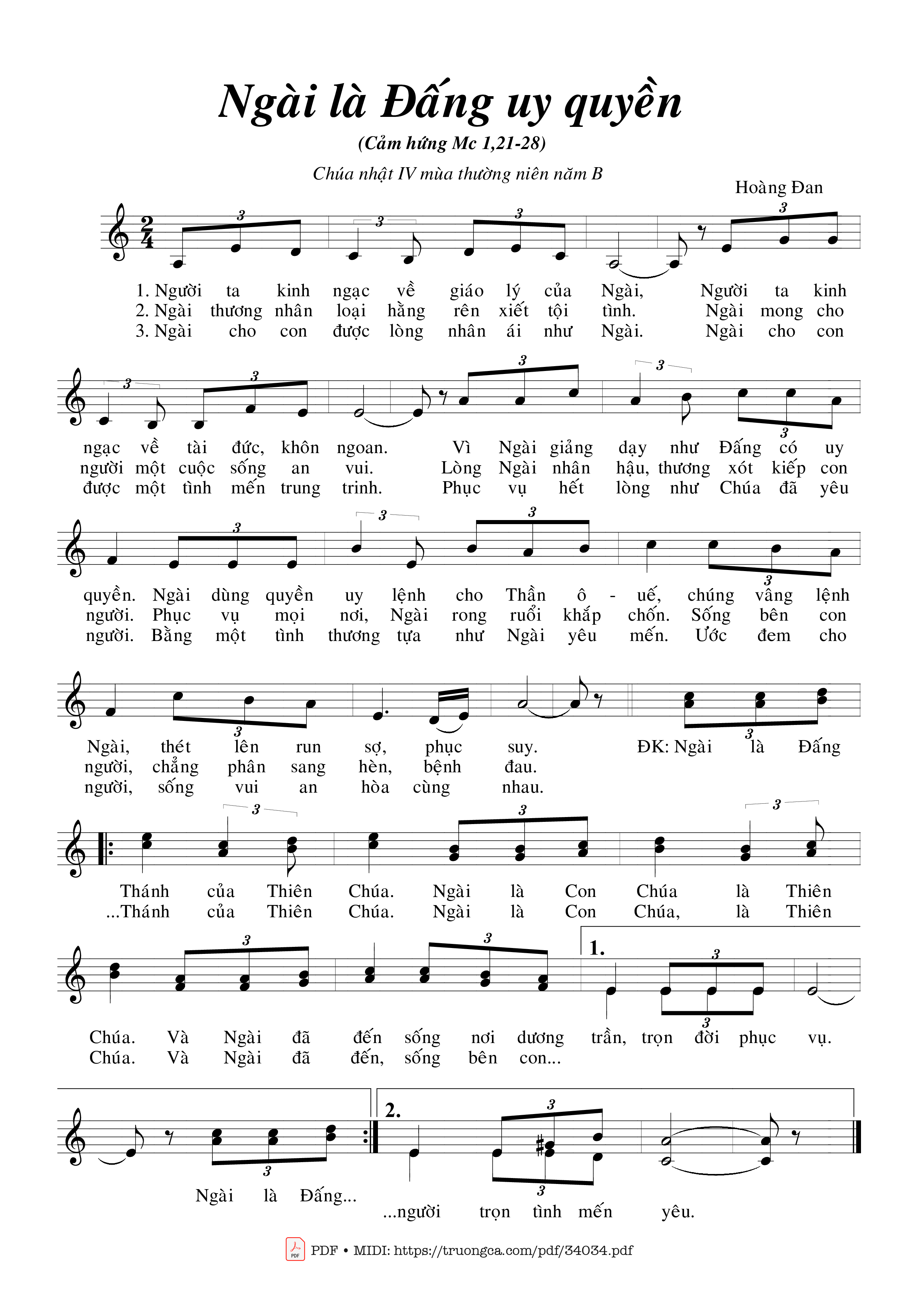 Sheet PDF of Ngài Là Đấng Uy Quyền