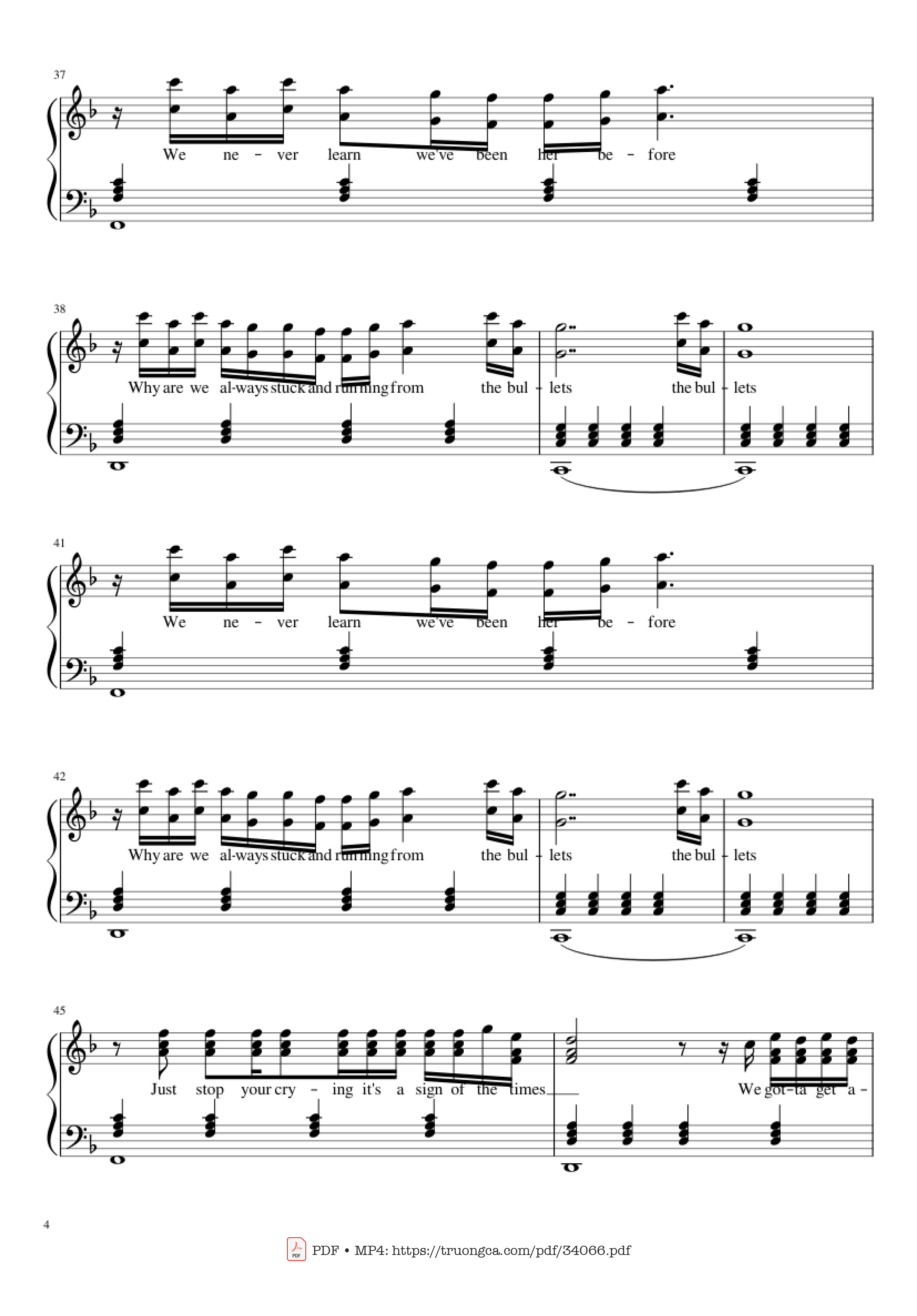 Page 4 of Sheet music PDF Piano Sign Of The Times Piano - Harry Styles