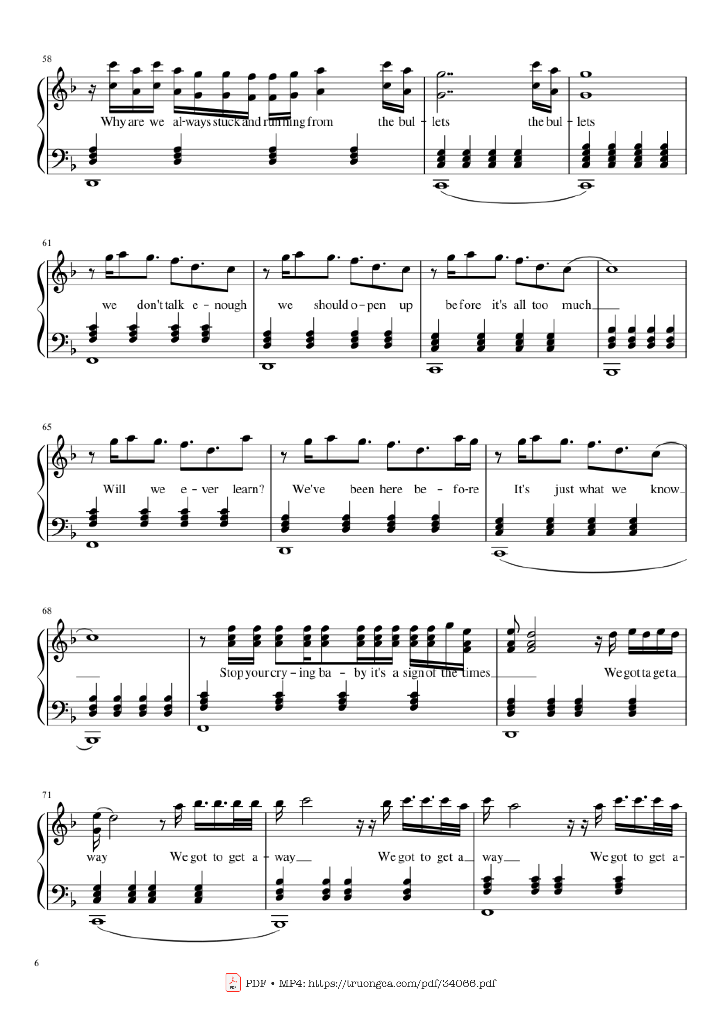 Page 6 of Sheet music PDF Piano Sign Of The Times Piano - Harry Styles