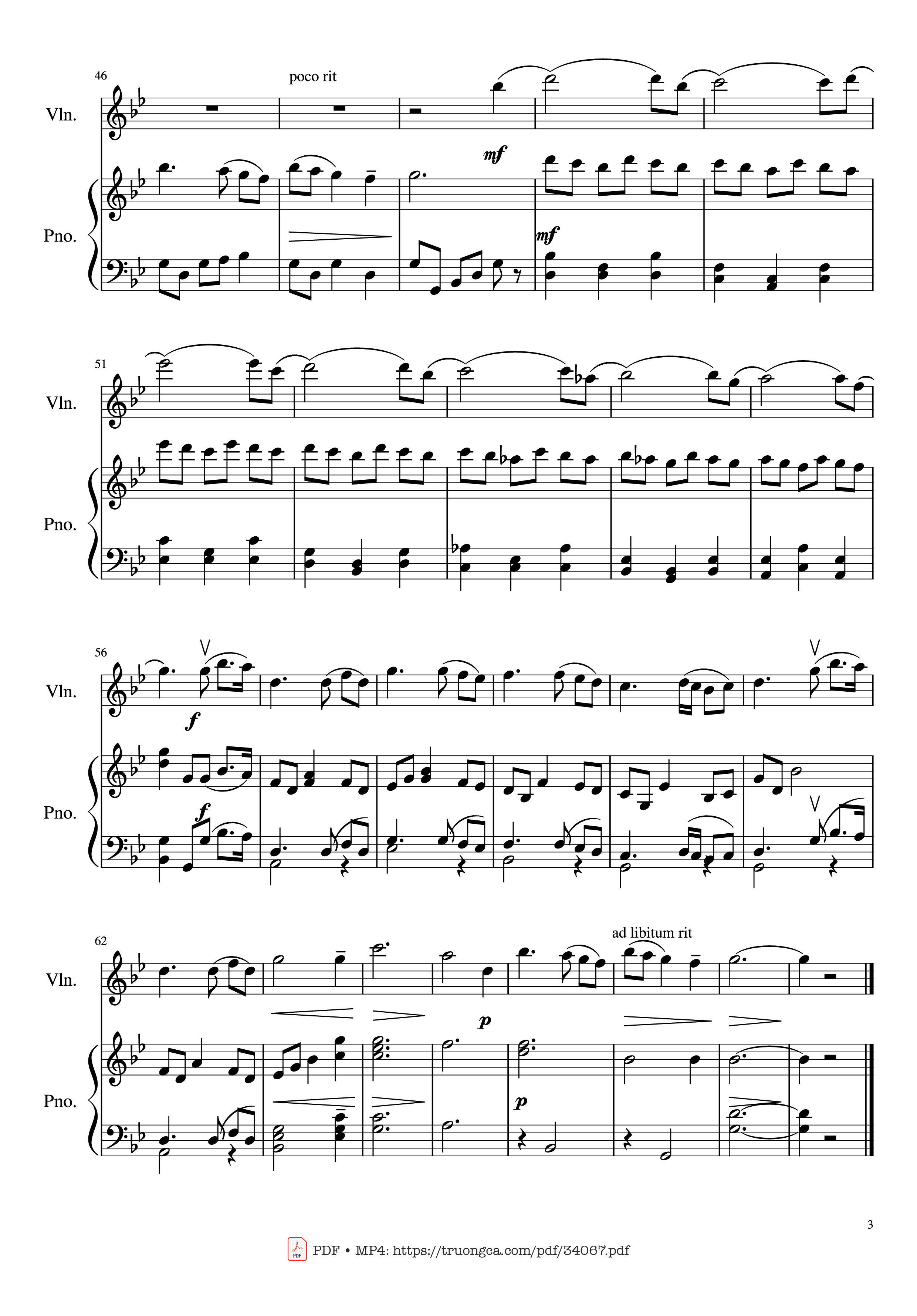 Page 3 of Sheet music PDF Piano A Time For Us Piano & Violin - Andy Williams