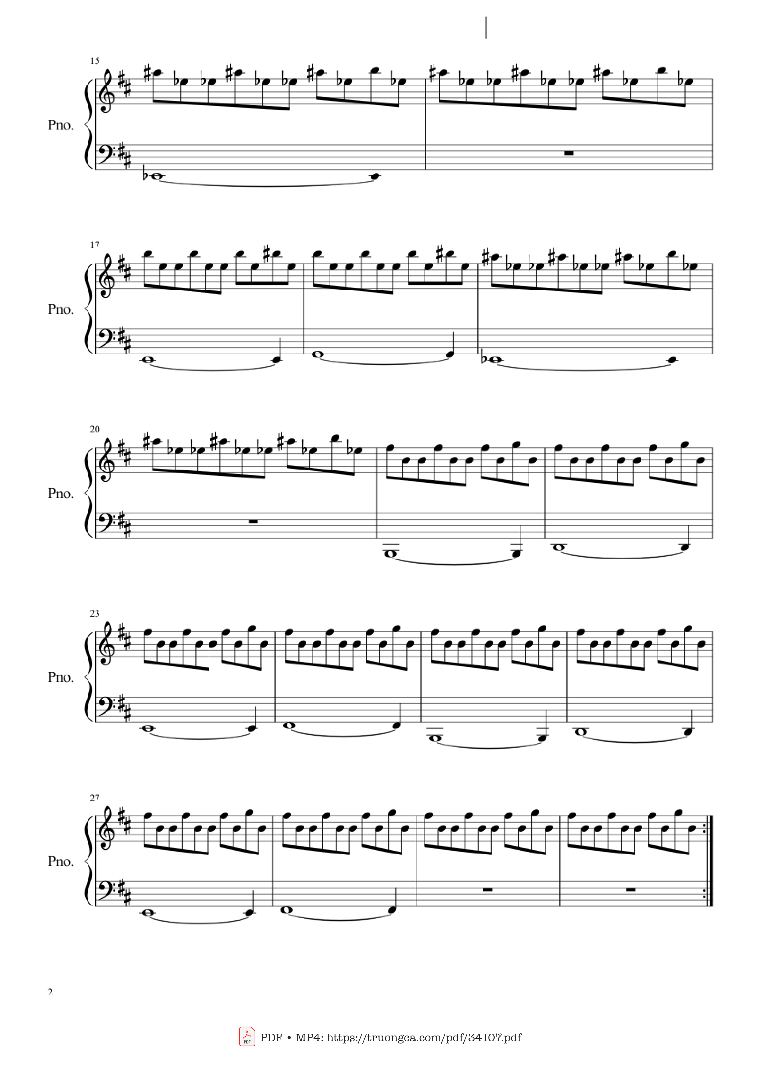 Page 2 of Sheet music PDF Piano Michael Myers Halloween Theme Song Piano - John Carpenter
