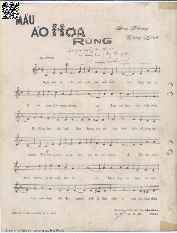 Page 2 of Sheet music PDF Màu áo hoa rừng - Huy Phong