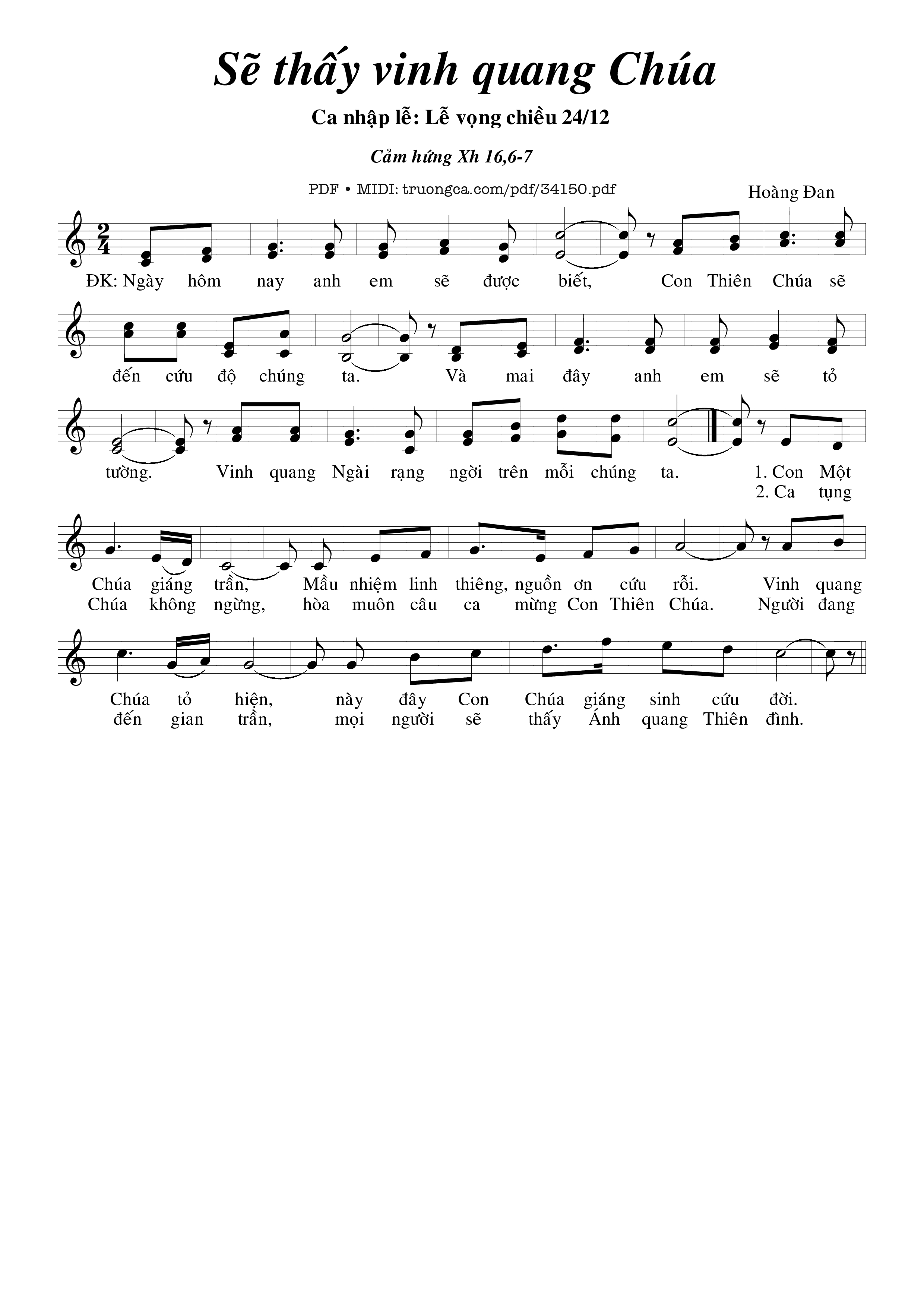 Sheet PDF of Sẽ Thấy Vinh Quang Chúa