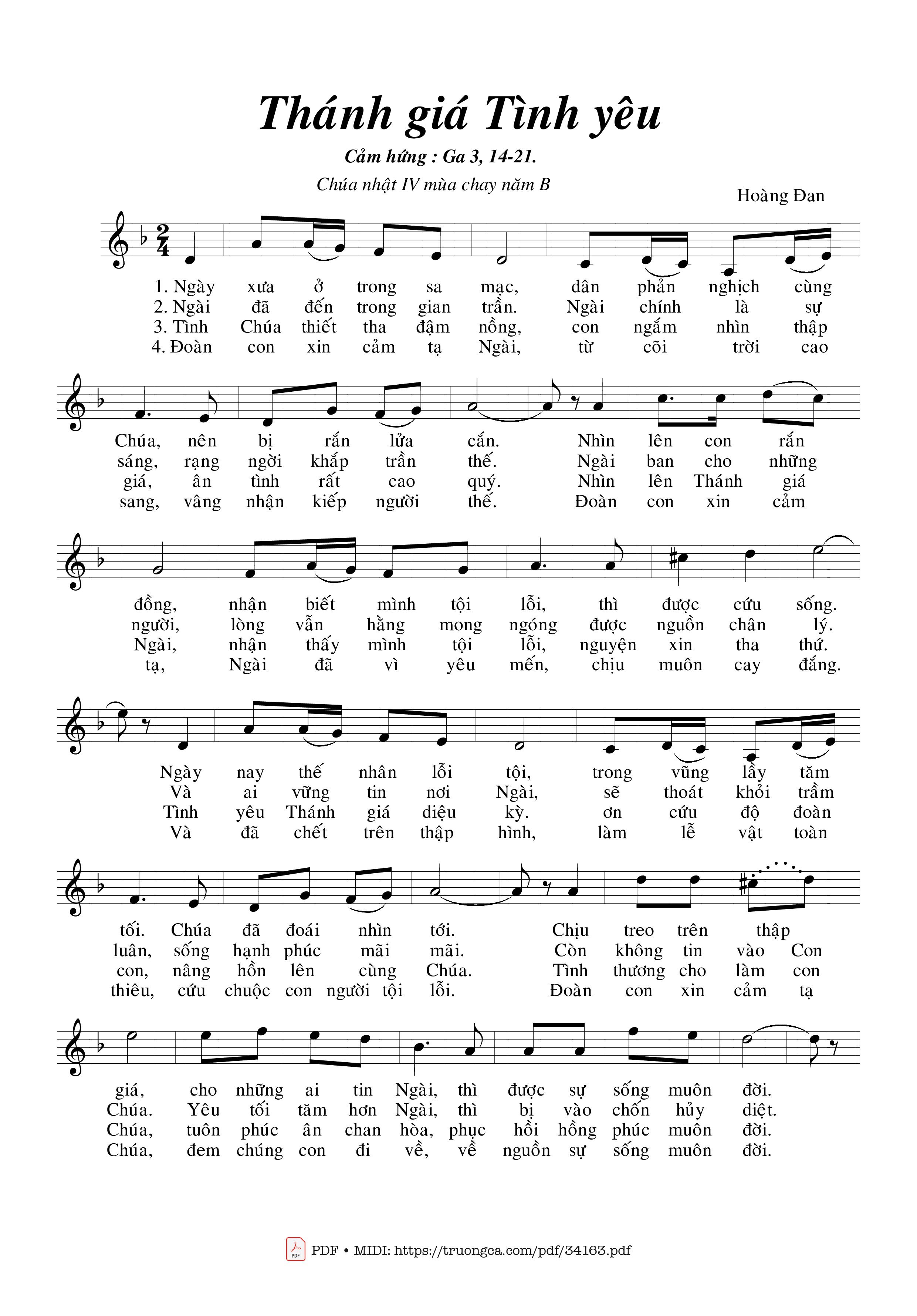 Sheet PDF of Thánh Giá Tình Yêu