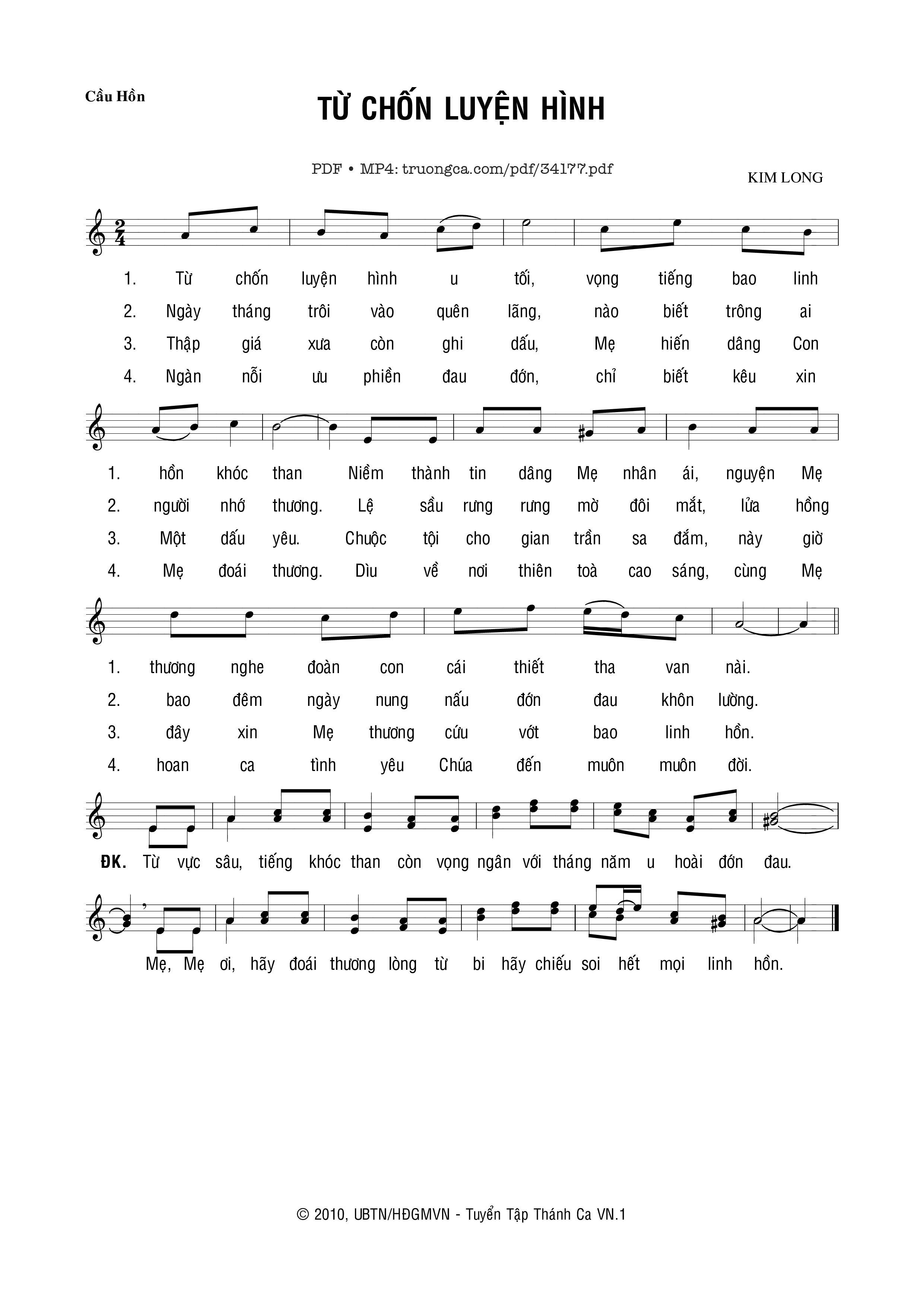 Sheet PDF of Từ Chốn Luyện Hình