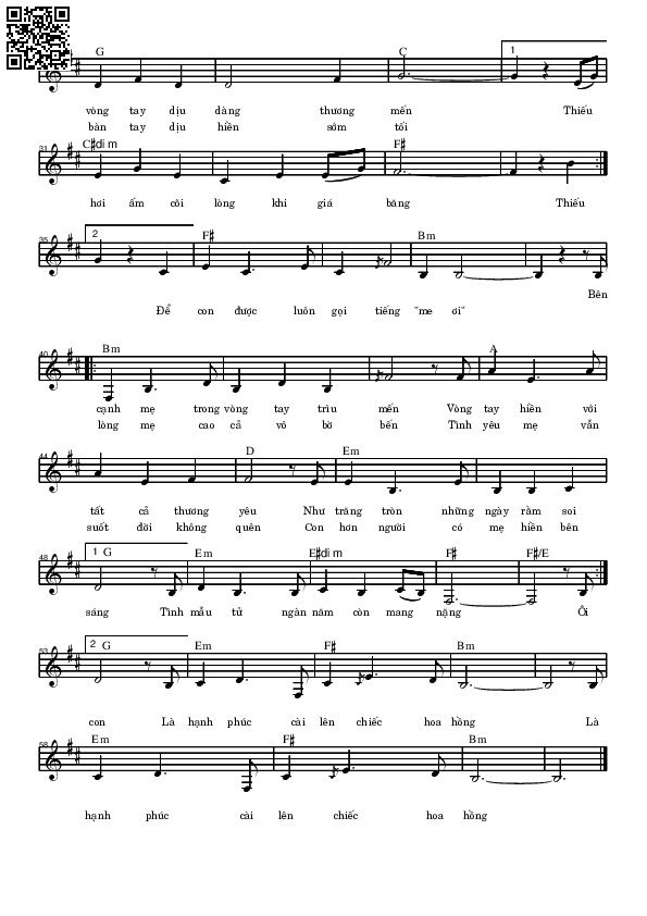 Page 2 of Sheet music PDF Màu hoa cài áo - Võ Tá Hân