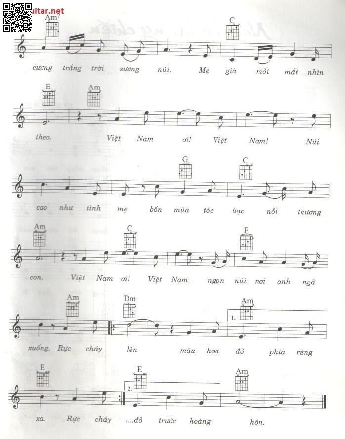 Page 2 of Sheet music PDF Màu hoa đỏ - Thuận Yến