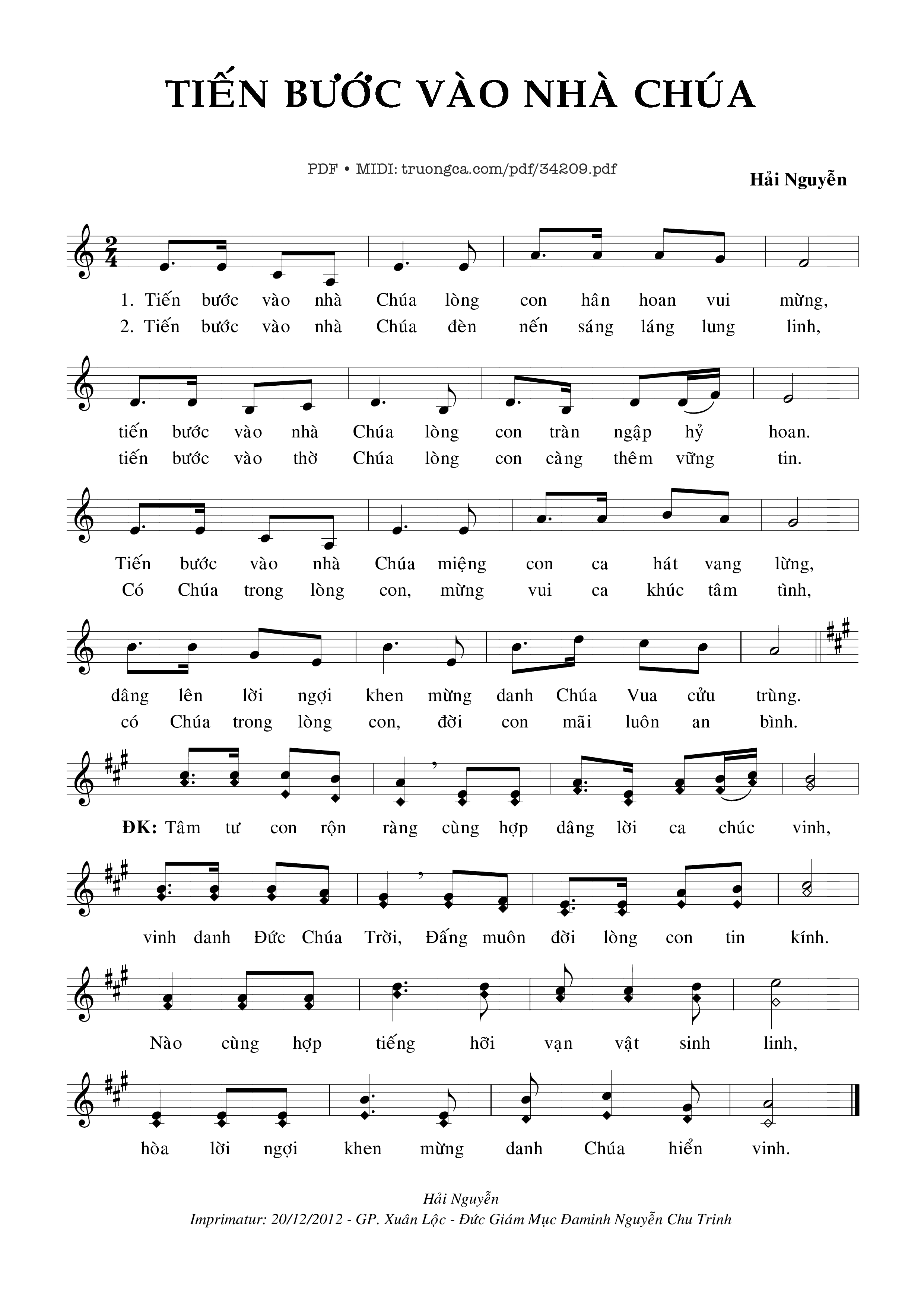 Sheet PDF of Tiến Bước Vào Nhà Chúa