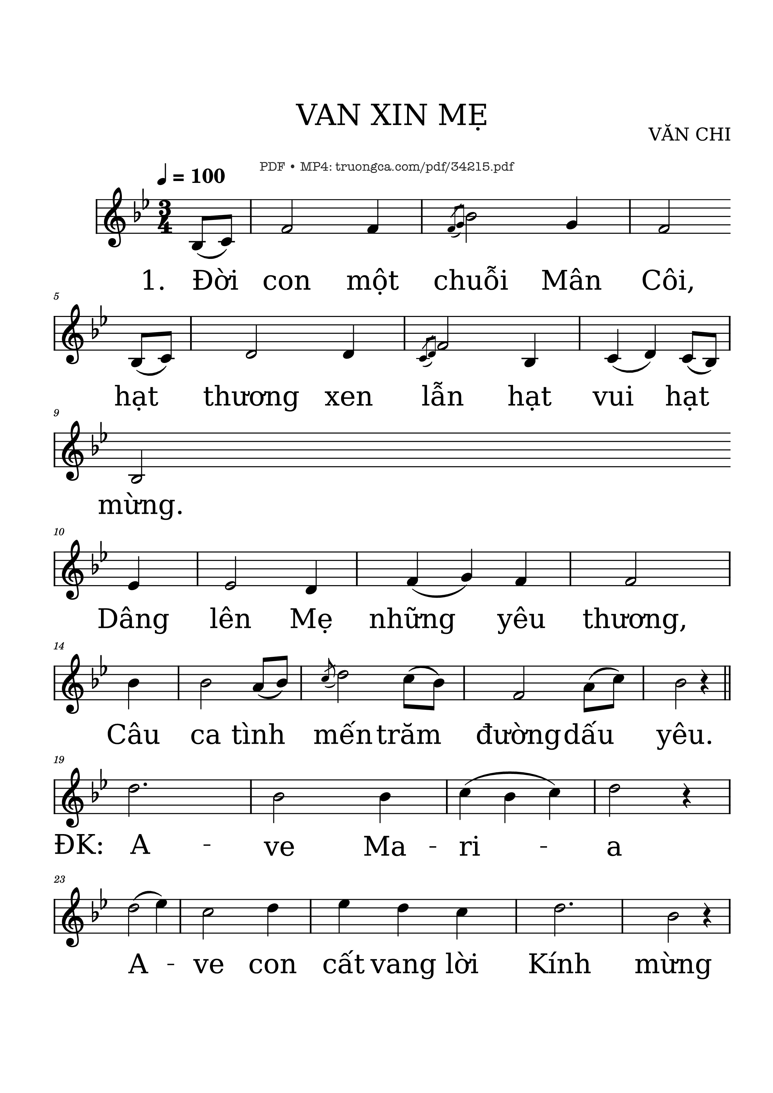 Van xin mẹ - VĂN CHI